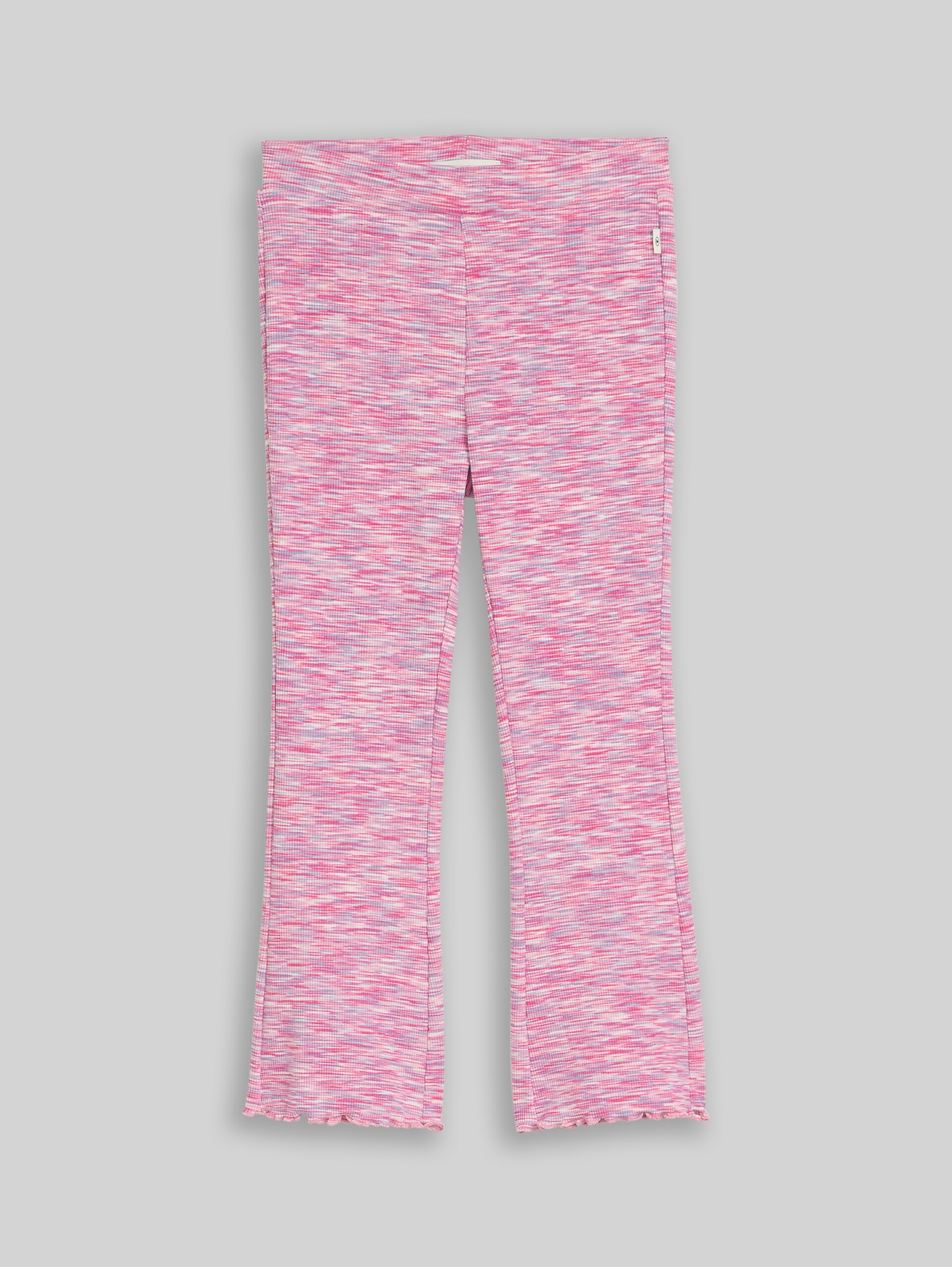 Flared-legging met geribbelde structuur - pink space dye texture
