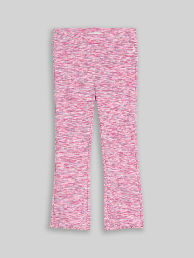 Flared Leggings mit Rippstruktur von Mini Girls, pink space dye texture