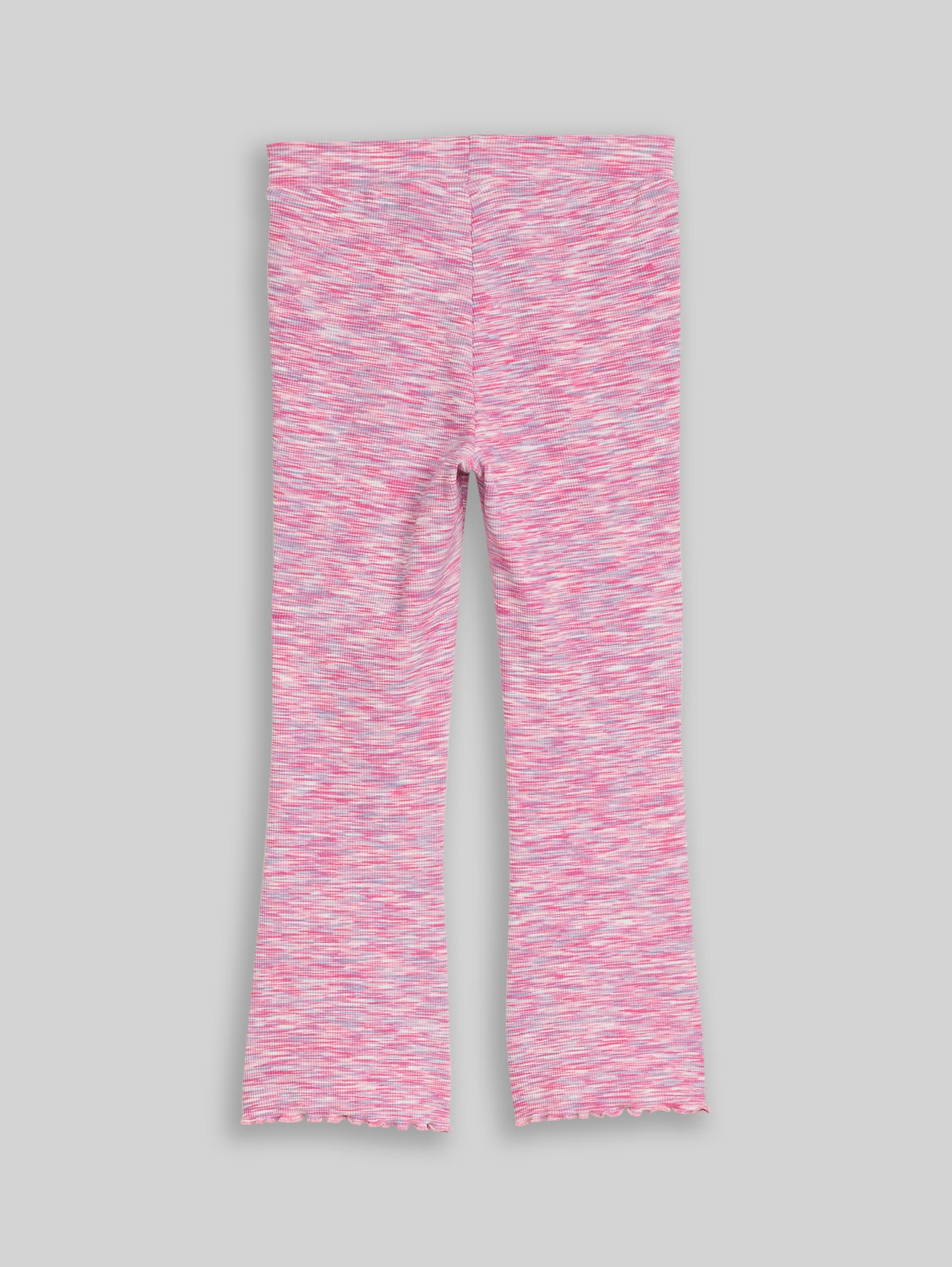 Flared-legging met geribbelde structuur - pink space dye texture