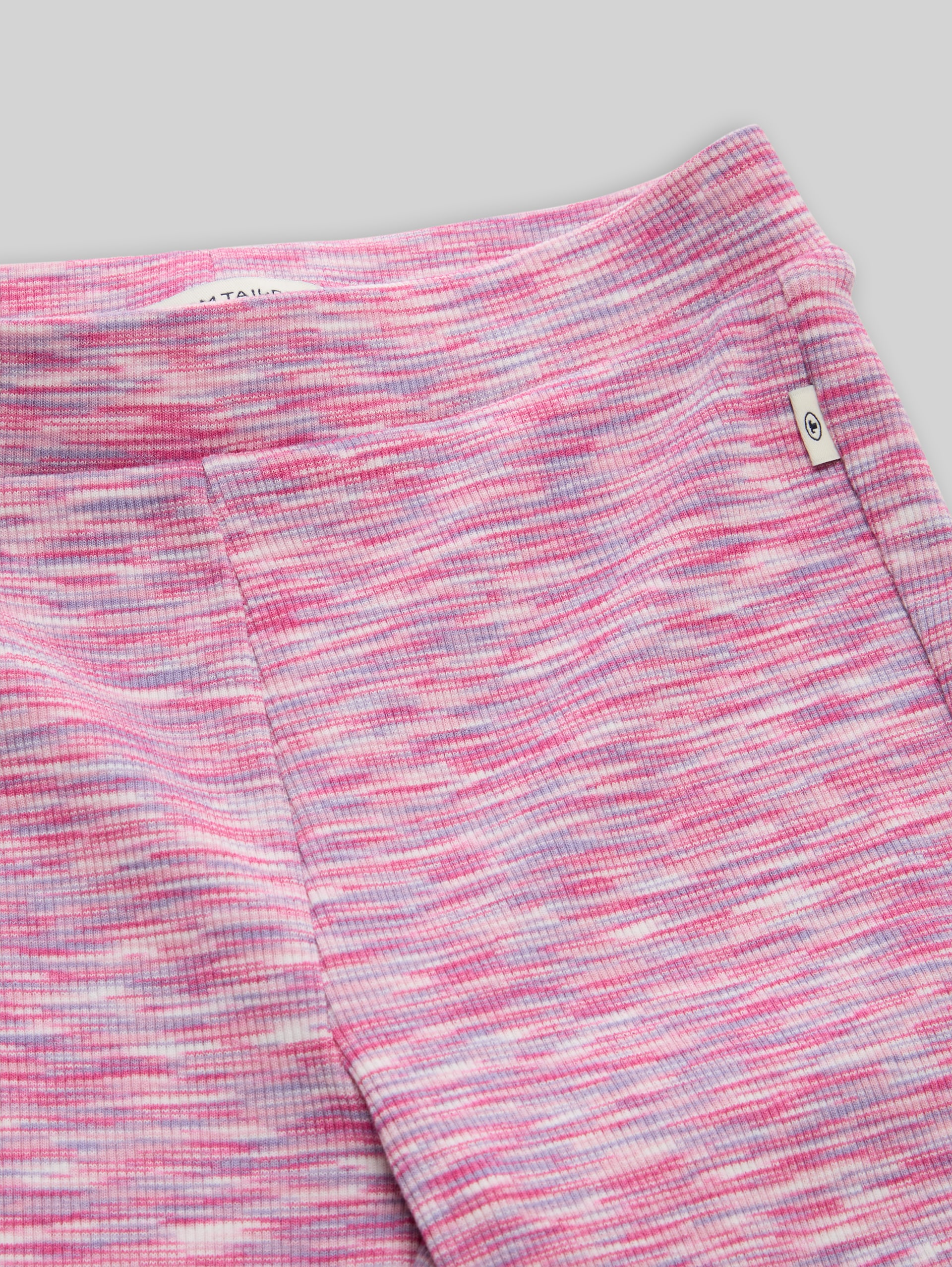 Flared-legging met geribbelde structuur - pink space dye texture