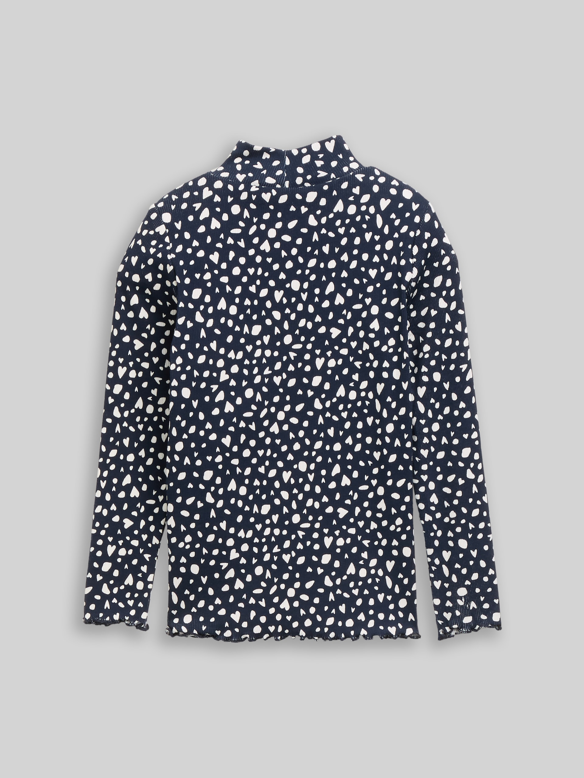 Langarmshirt mit Rippstruktur - dark base dots design