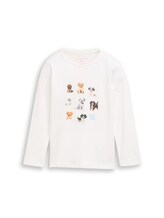 Ausgewählt, Langarmshirt mit Hunde-Print von Tom Tailor, weiß