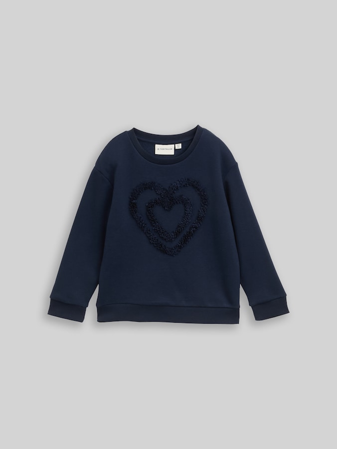 Sweat à application par Mini Girls, sky captain blue