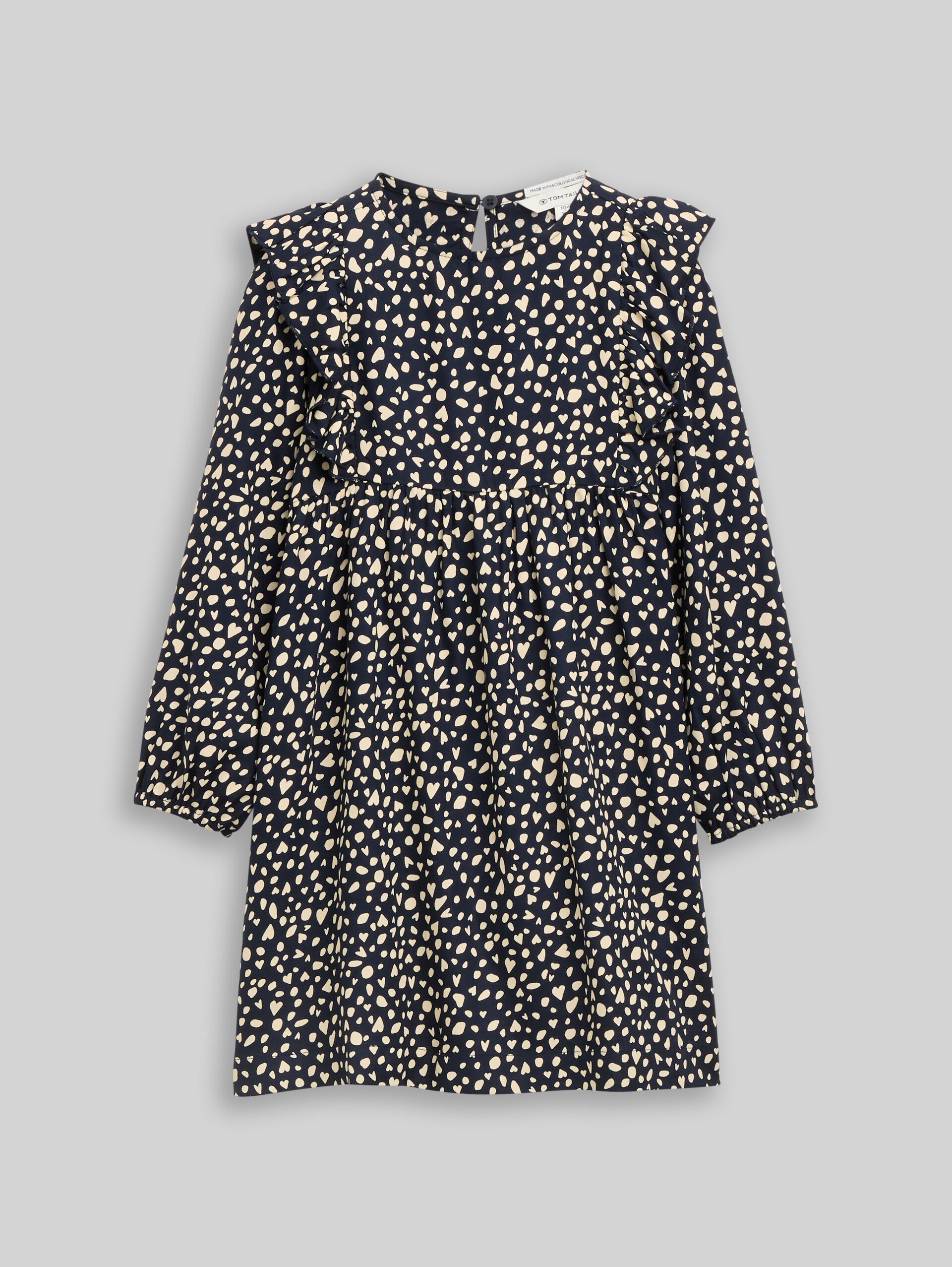 Mini-robe à volants - dark base dots design - Vue de face du produit