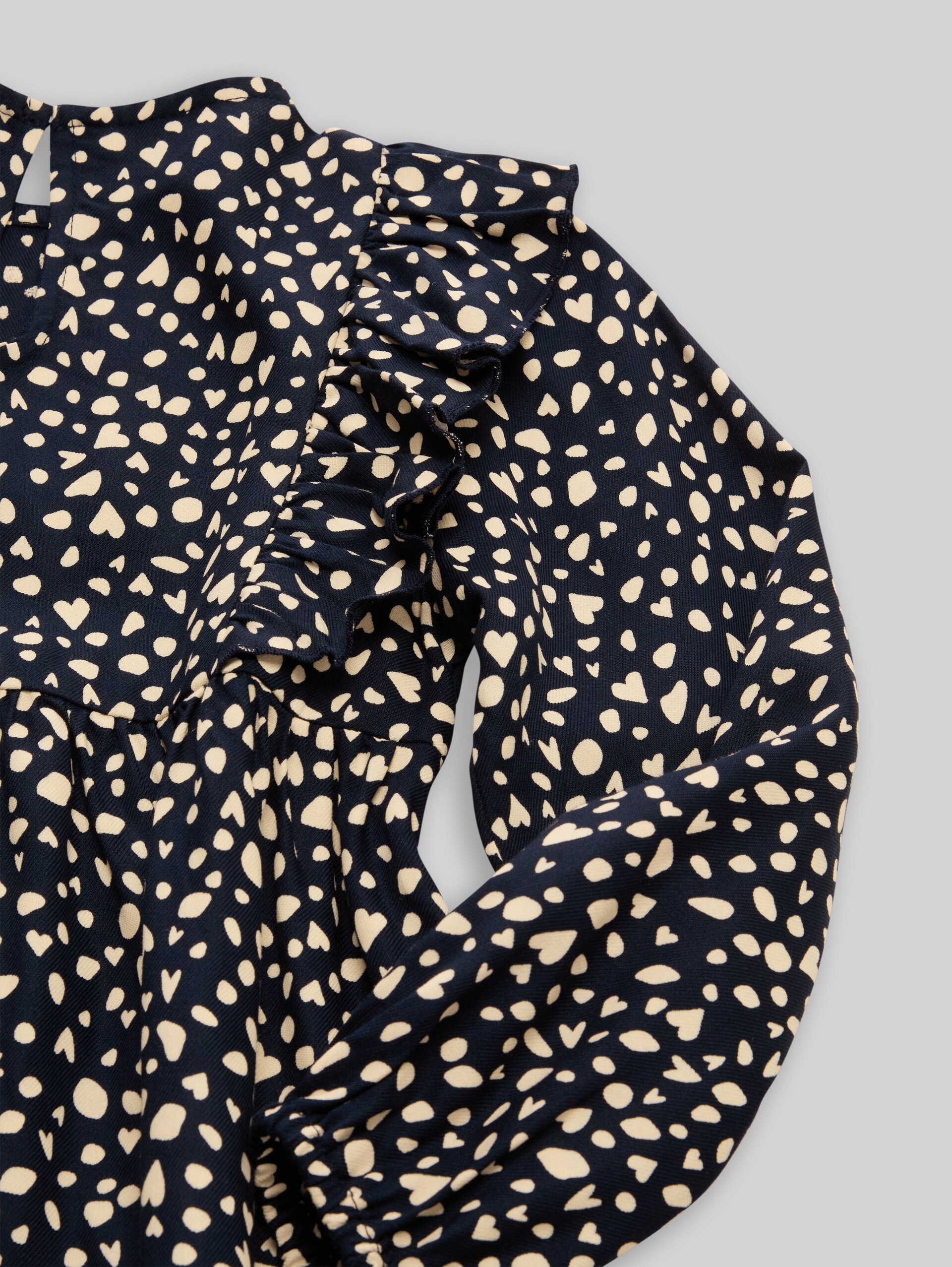 Mini-robe à volants - dark base dots design - Vue détaillée du modèle