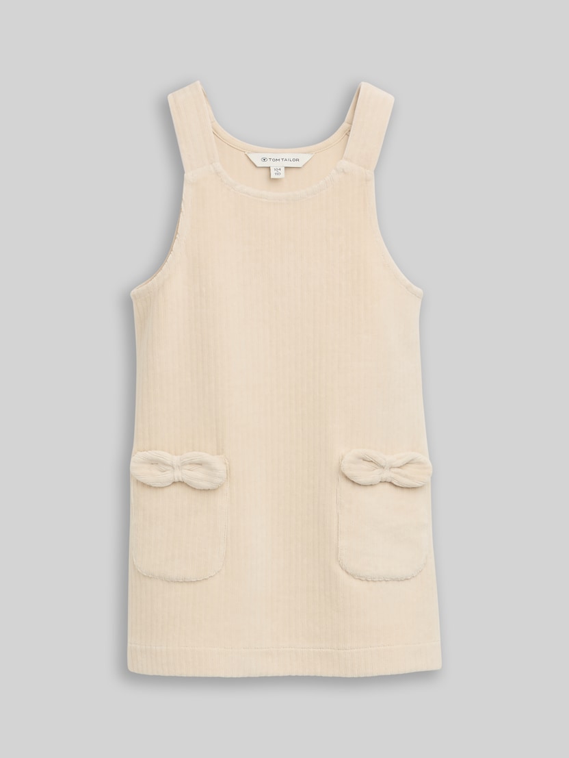 Corduroy mini dress by Mini Girls, Light Sand