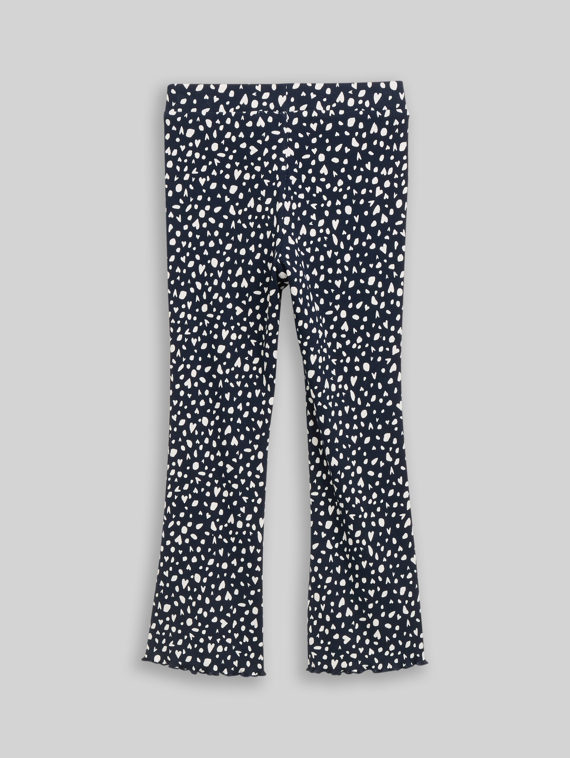 Flared Leggings mit Rippstruktur - dark base dots design