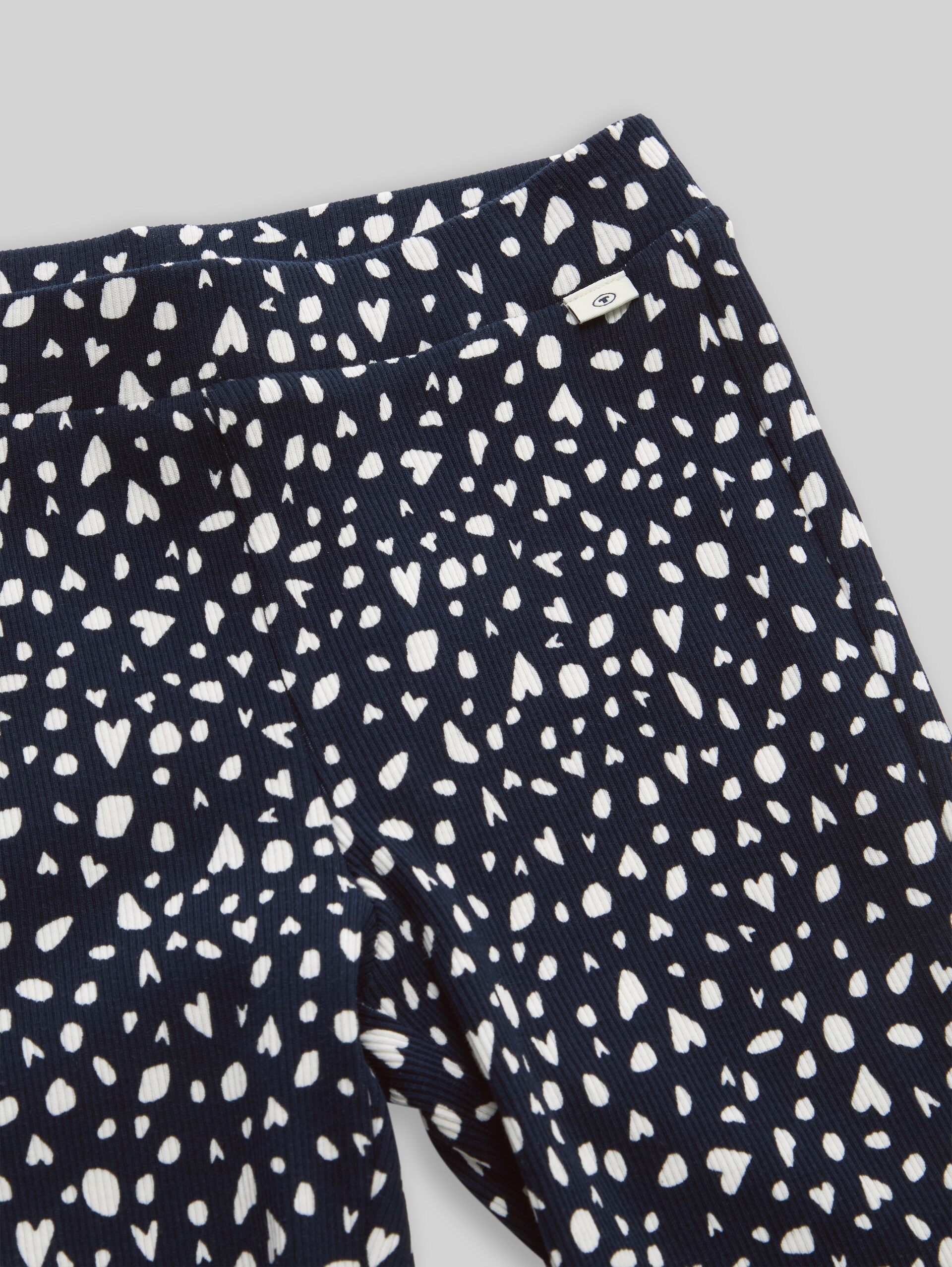 Flared Leggings mit Rippstruktur - dark base dots design