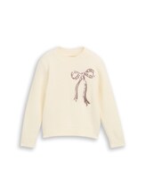 Ausgewählt, Strickpullover mit Pailletten von Tom Tailor, weiß