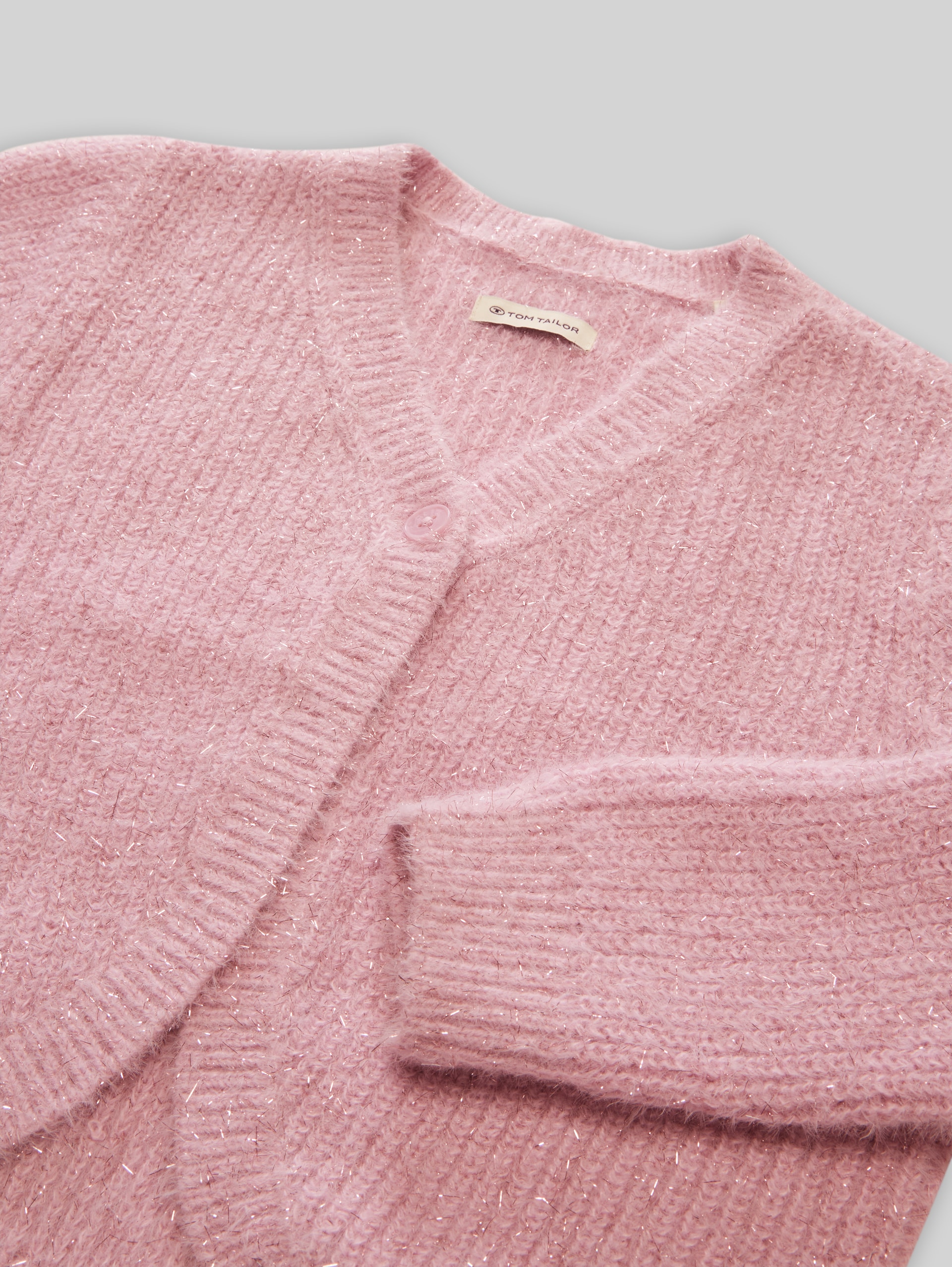Cardigan mit Glitzer-Effekt - smooth lilac - Detail-Model-Ansicht