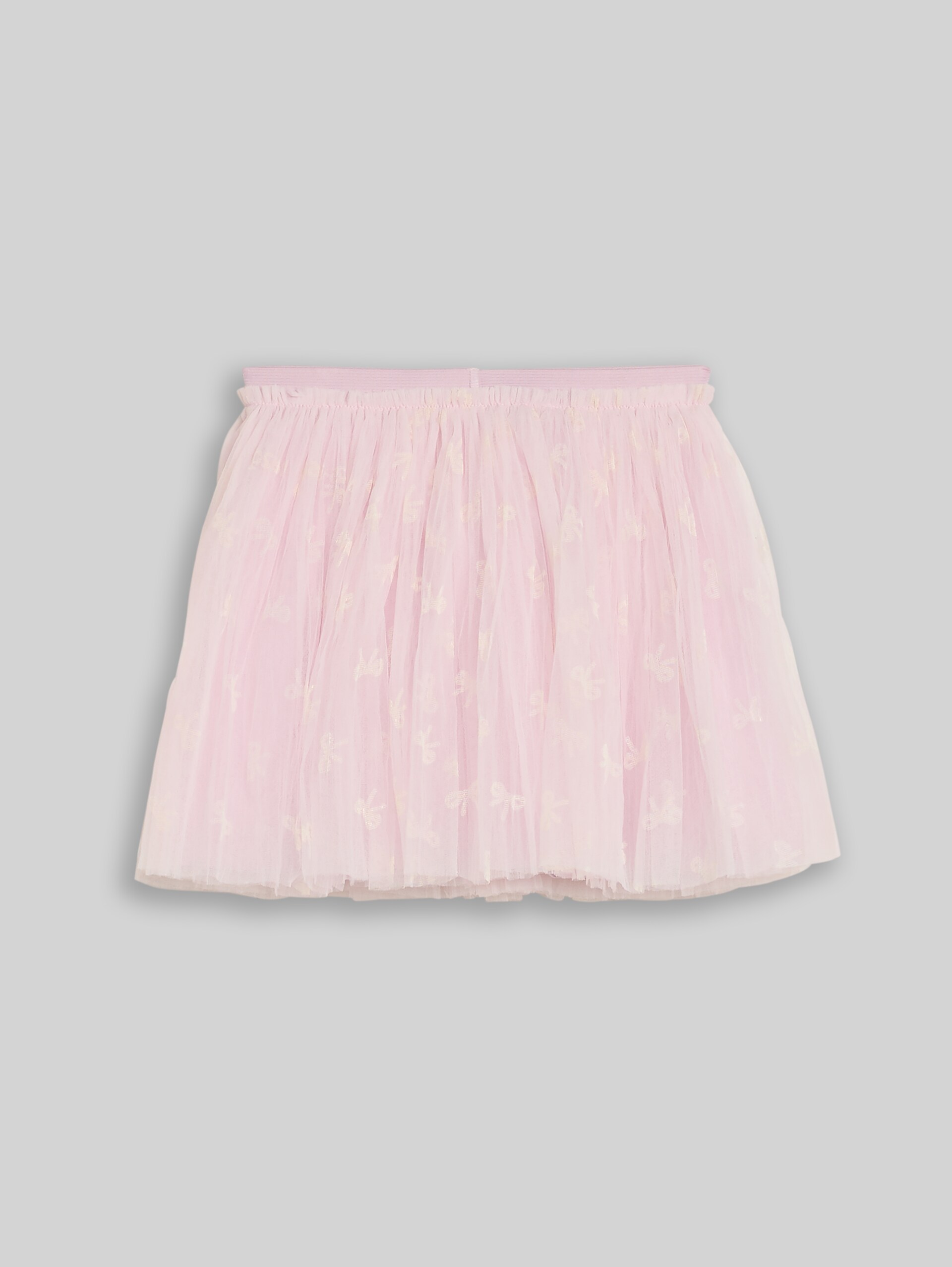 Mini-Tüllrock mit Schleifenmuster - rose base bow print