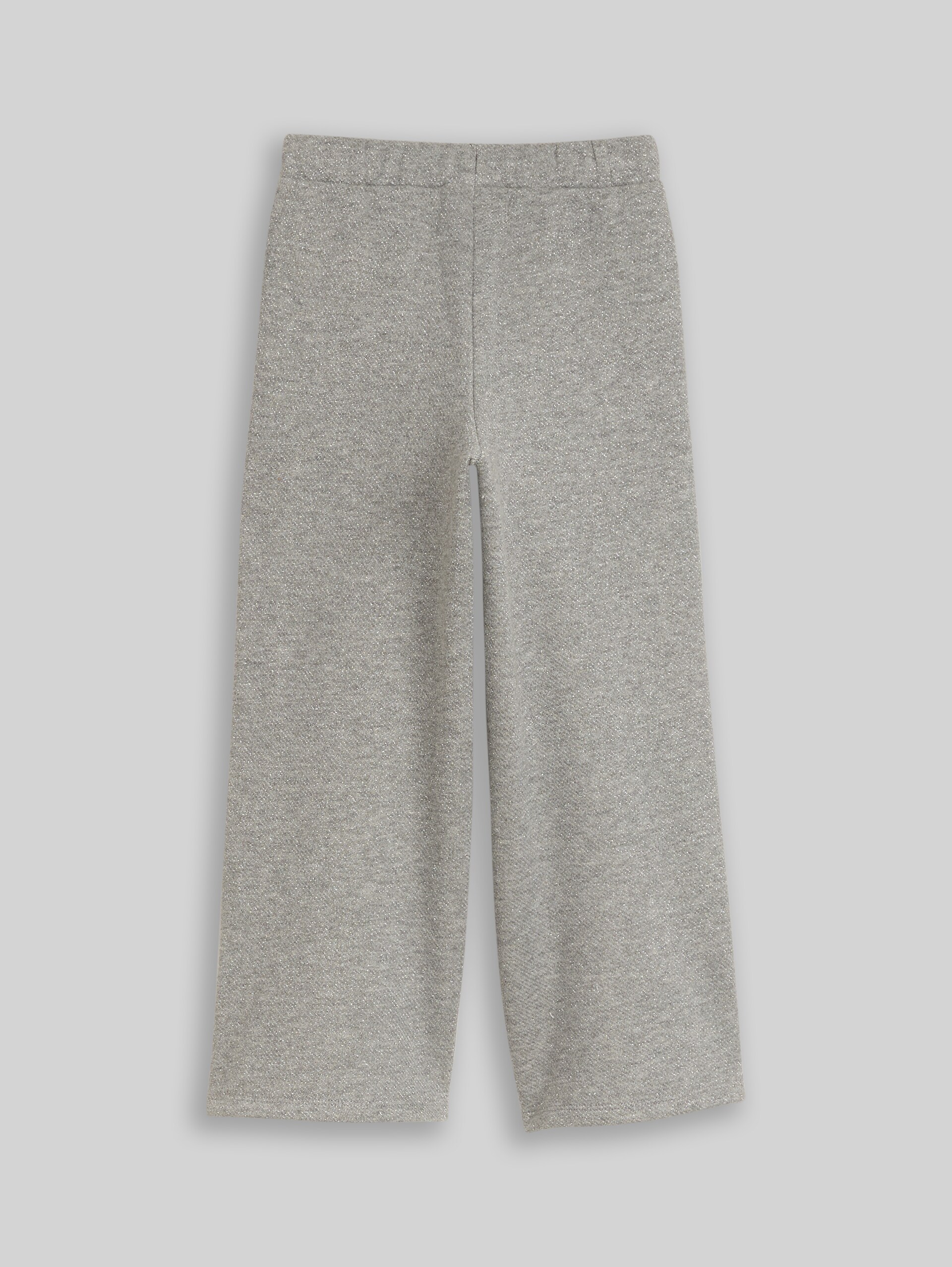 Pantalon à jambes larges à effet pailleté - grey melange with glitter