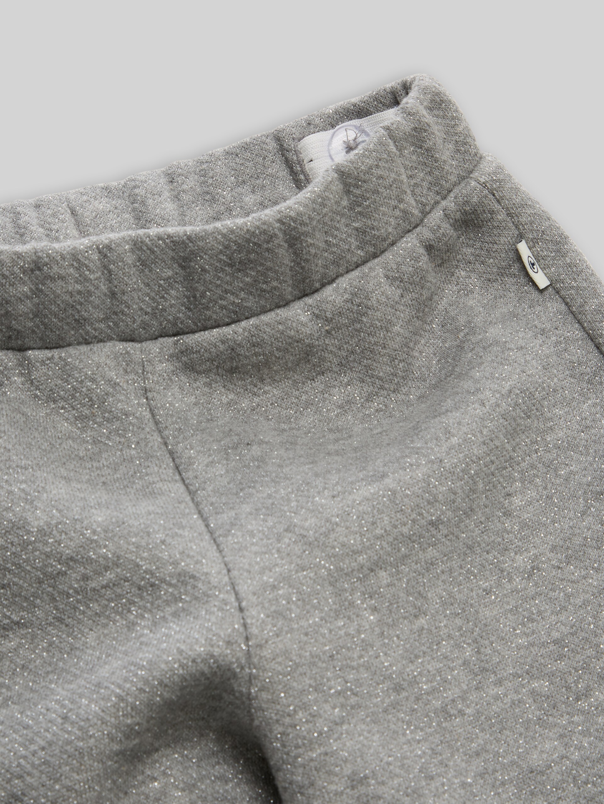 Pantalon à jambes larges à effet pailleté - grey melange with glitter
