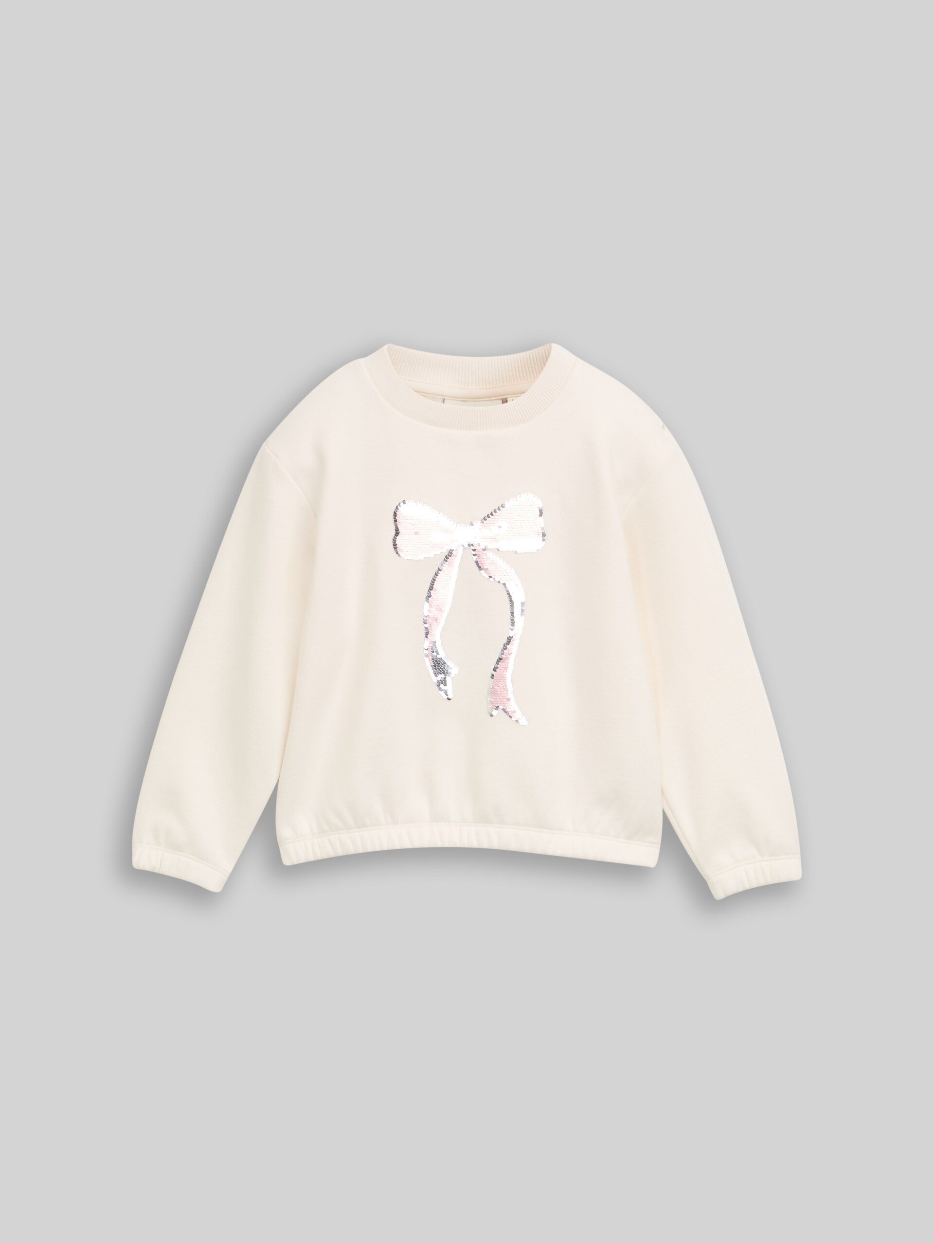Sweat-shirt croisé avec paillettes réversibles - Gardenia White - Vue de face du produit