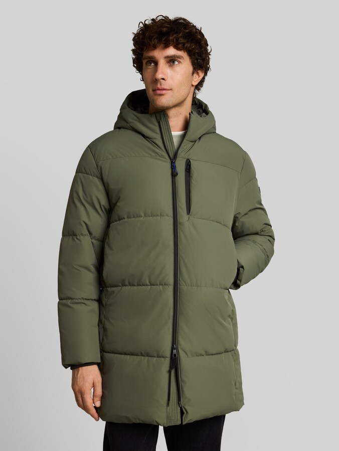 Relaxed-fit padded parka by Denim Male, urban olive green