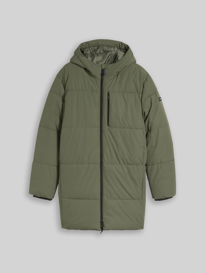 Pufferparka met relaxte pasvorm door Denim Male, urban olive green