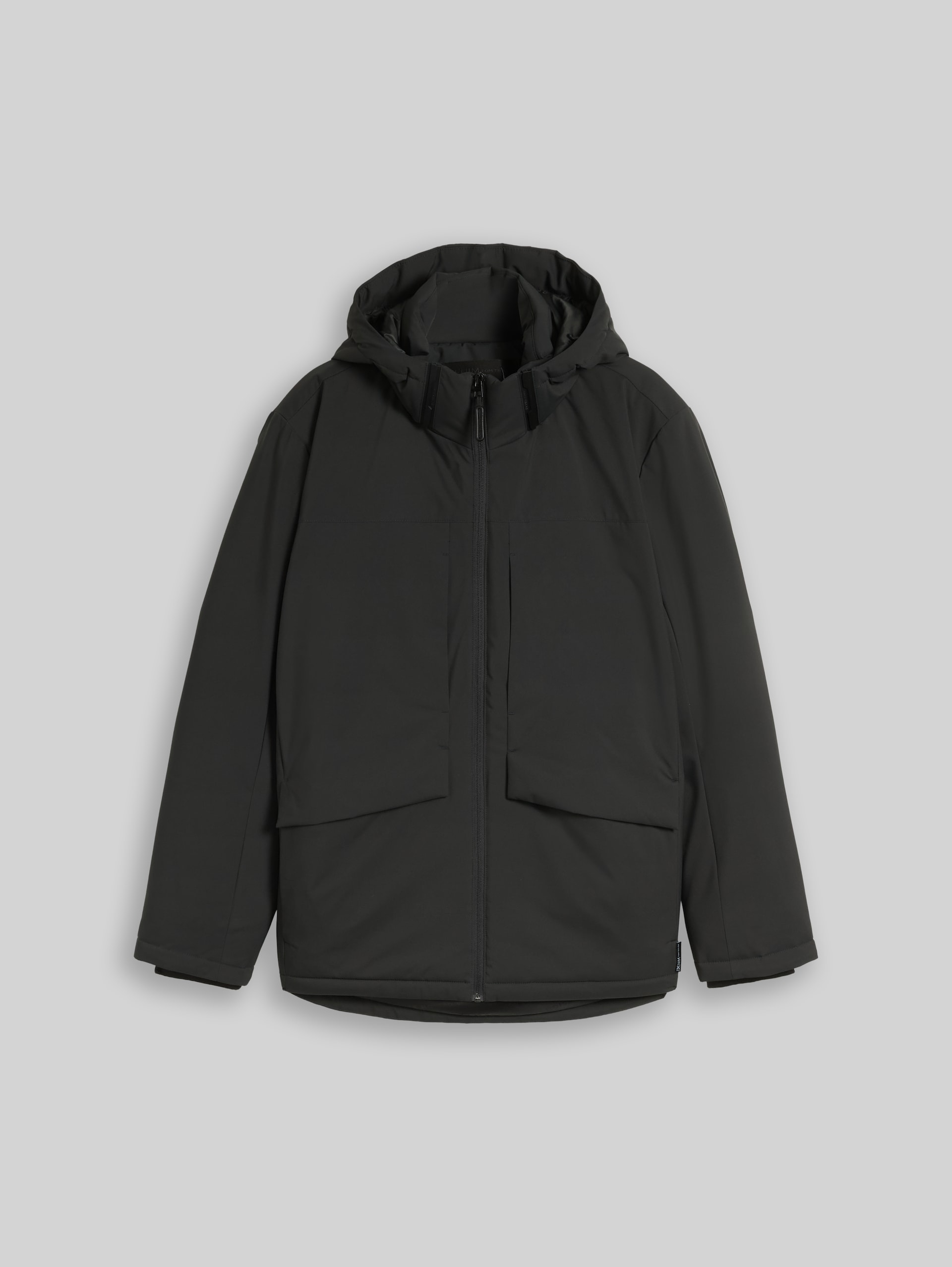 Relaxed Fit Funktionsjacke mit abnehmbarer Kapuze - Coal Mine Grey - Vorder-Produkt-Ansicht