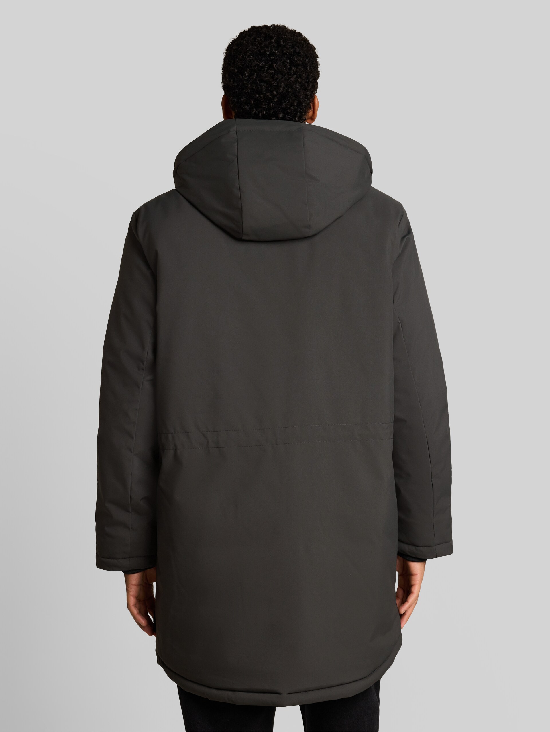 Parka met relaxte pasvorm en afneembare capuchon - Coal Mine Grey - Model-achteraanzicht