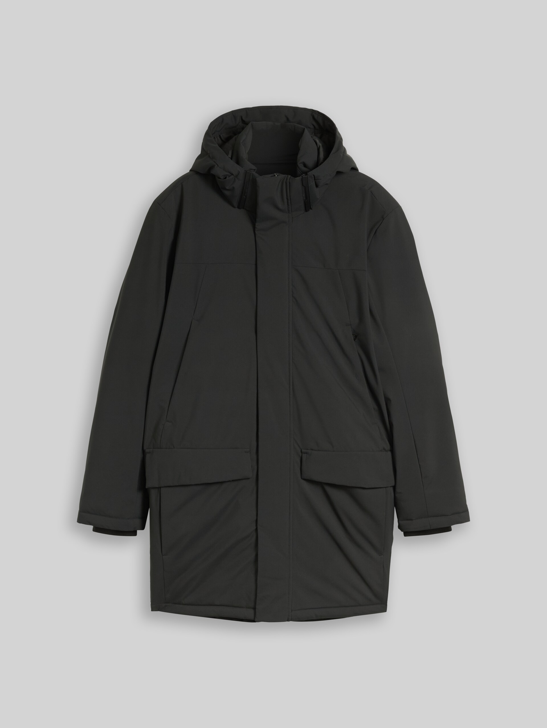 Parka met relaxte pasvorm en afneembare capuchon - Coal Mine Grey - Product vooraanzicht