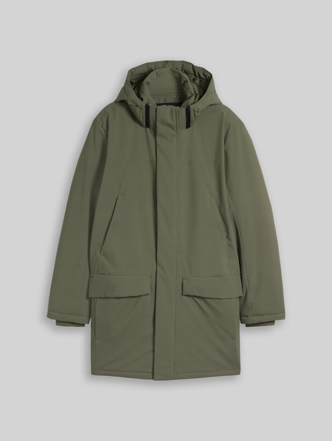 Relaxed Fit Parka mit abnehmbarer Kapuze von Denim Male, urban olive green
