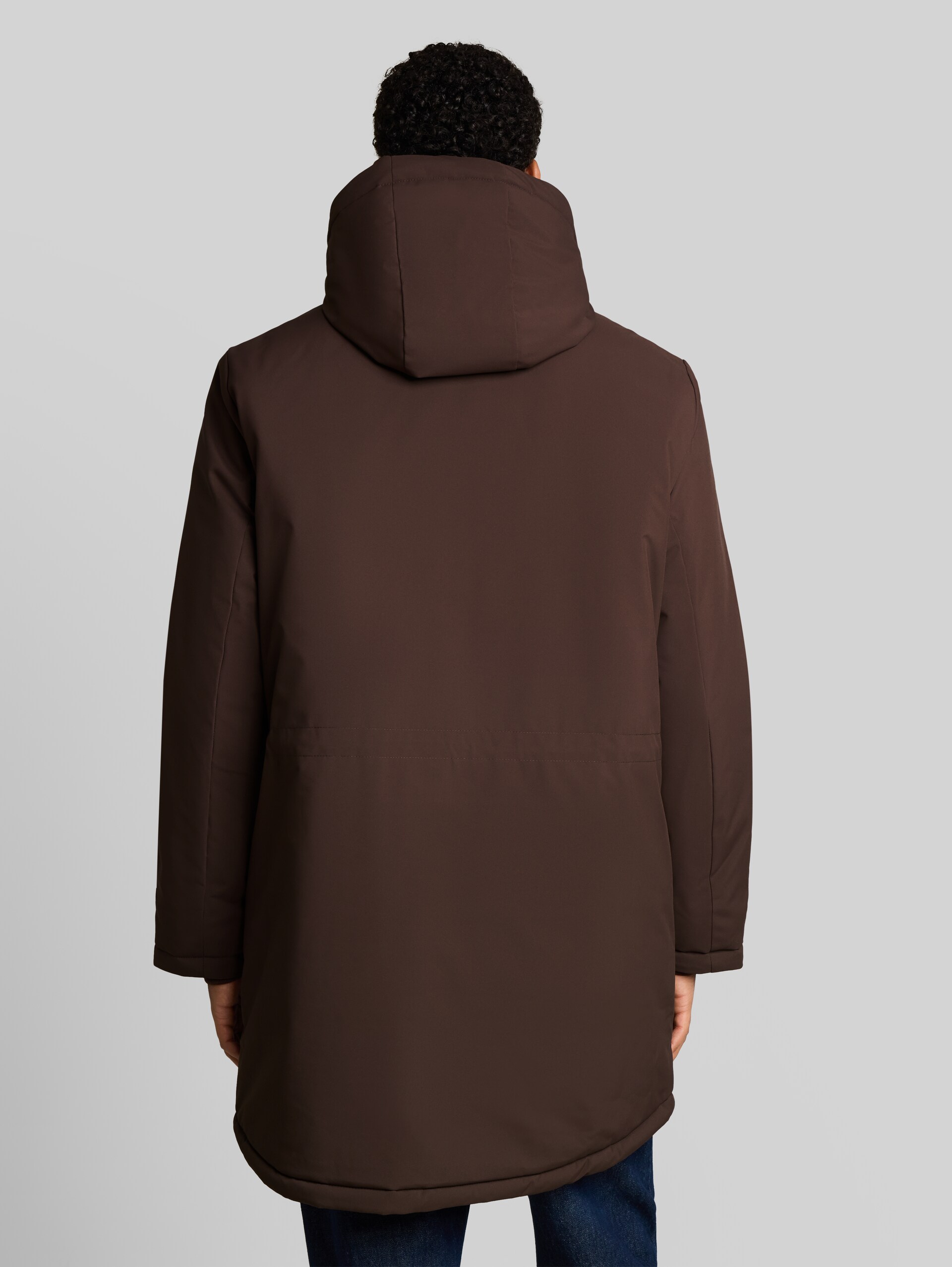 Parka met relaxte pasvorm en afneembare capuchon - cool dark brown - Model-achteraanzicht