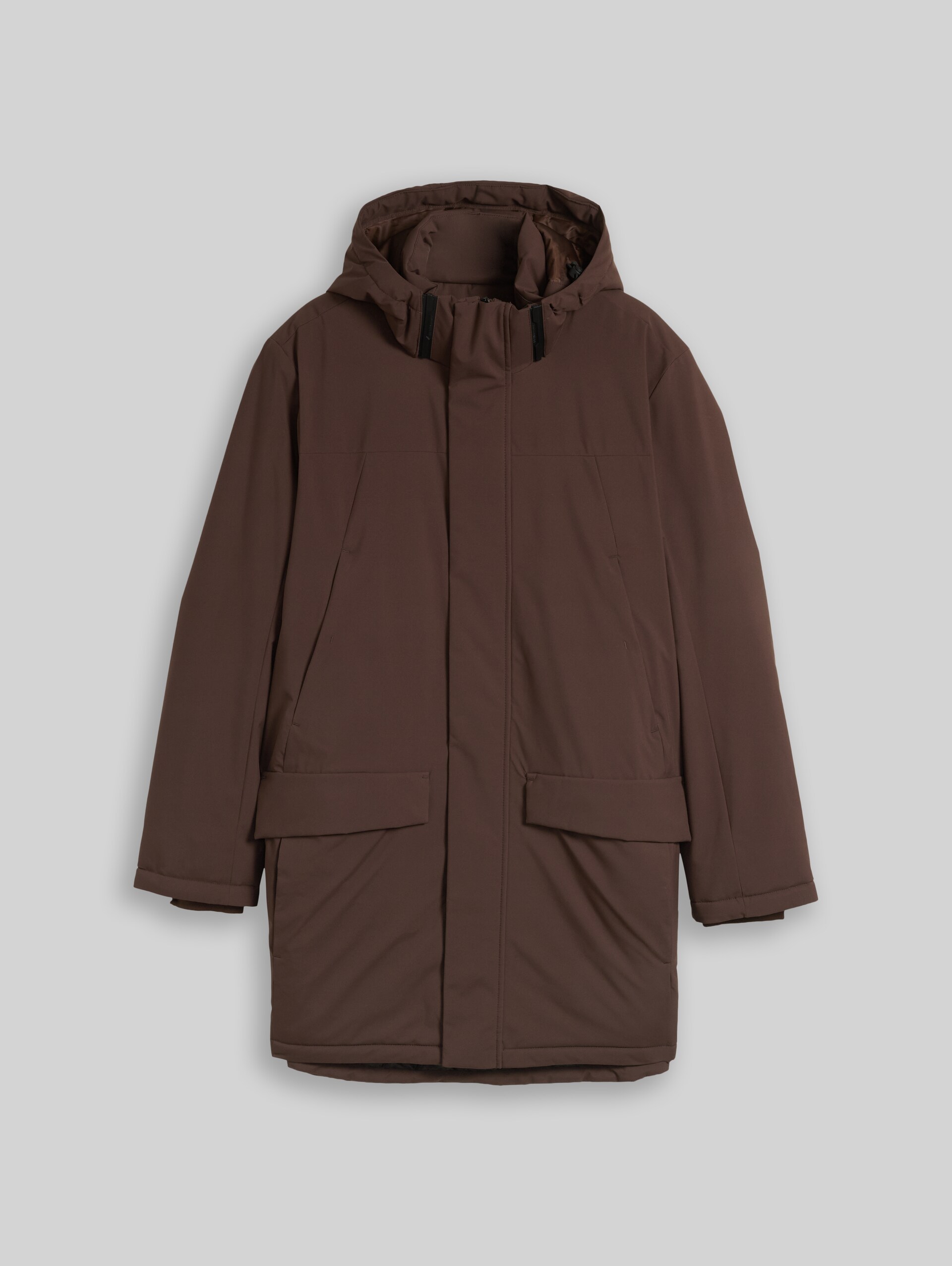 Parka met relaxte pasvorm en afneembare capuchon - cool dark brown - Product vooraanzicht