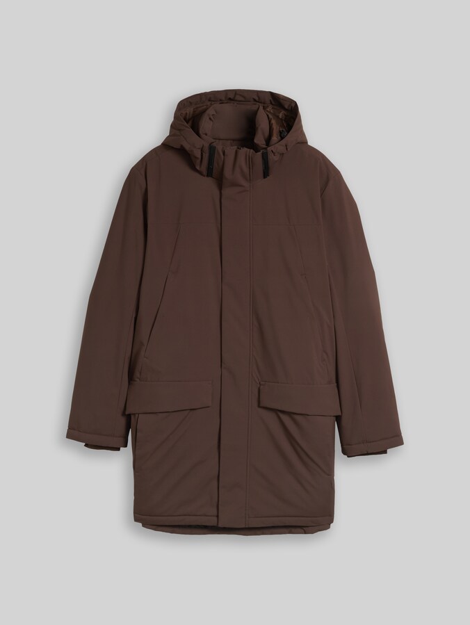 Relaxed Fit Parka mit abnehmbarer Kapuze von Denim Male, cool dark brown
