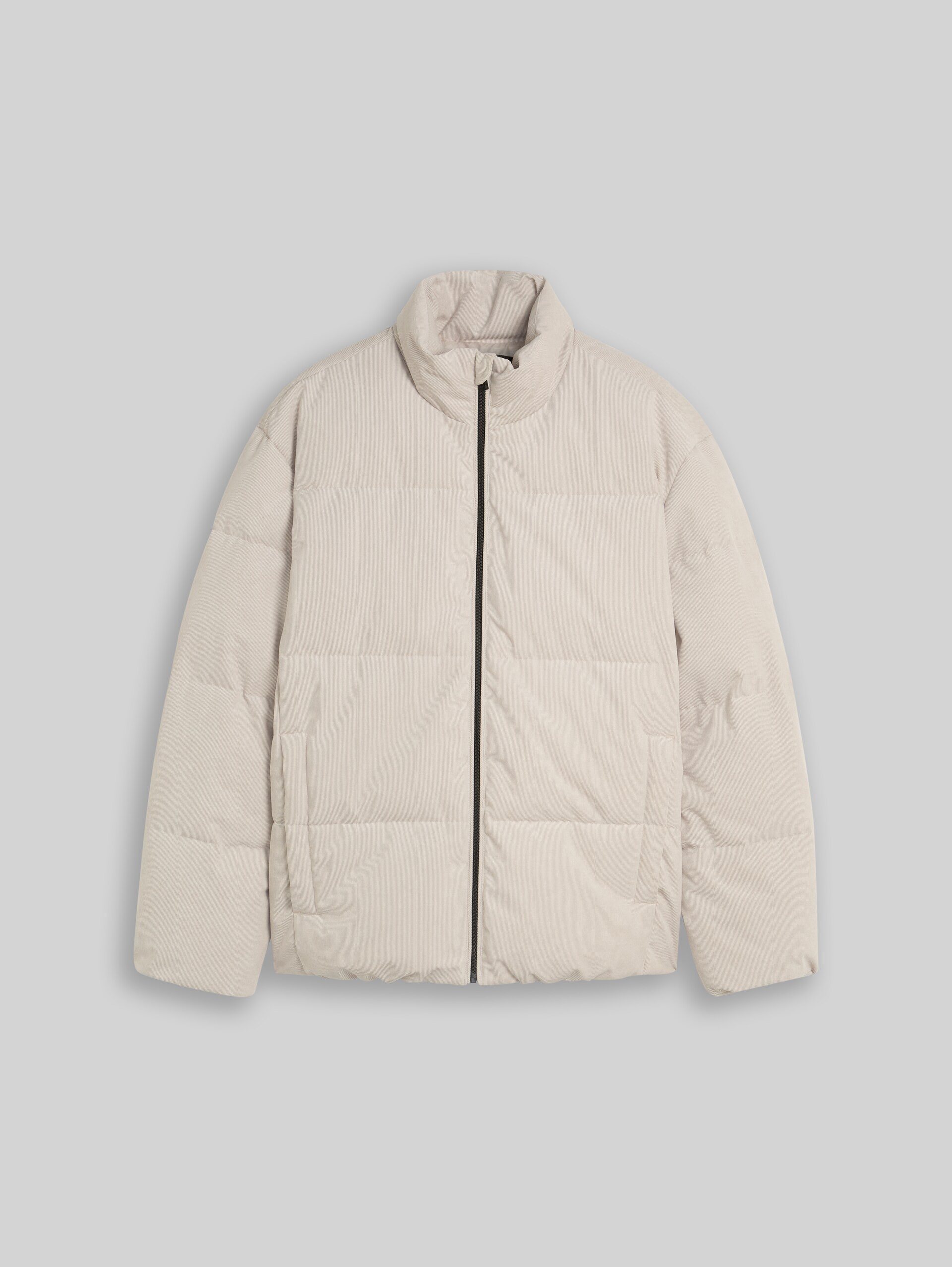 Veste matelassée en velours côtelé à la coupe décontractée - Dusty Beige - Vue de face du produit