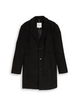 Niet geselecteerd, Relaxed fit wollen jas met reverskraag door Tom Tailor, zwart