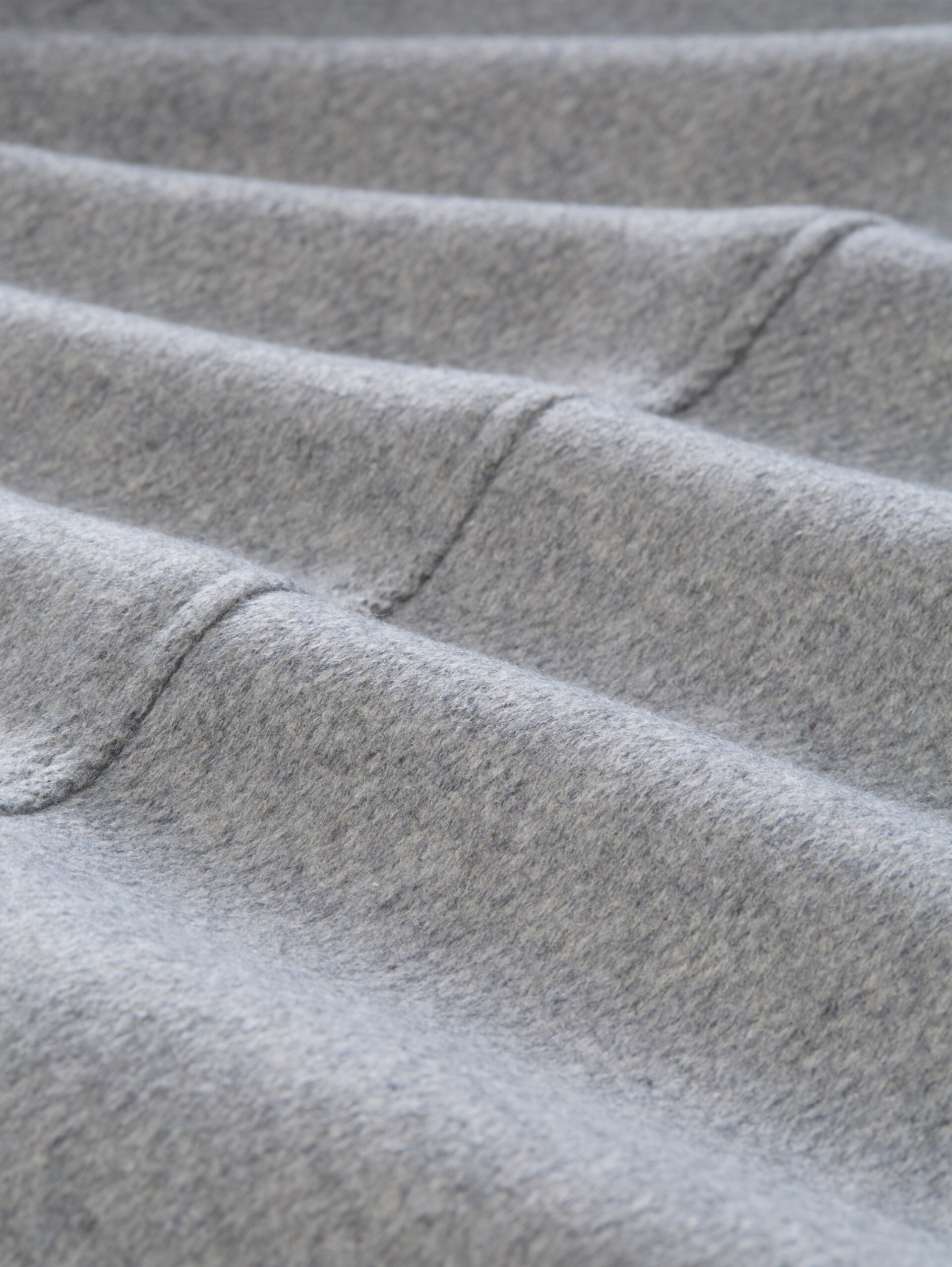 Relaxed fit wollen jas met reverskraag - light grey melange twill - Detailaanzicht product