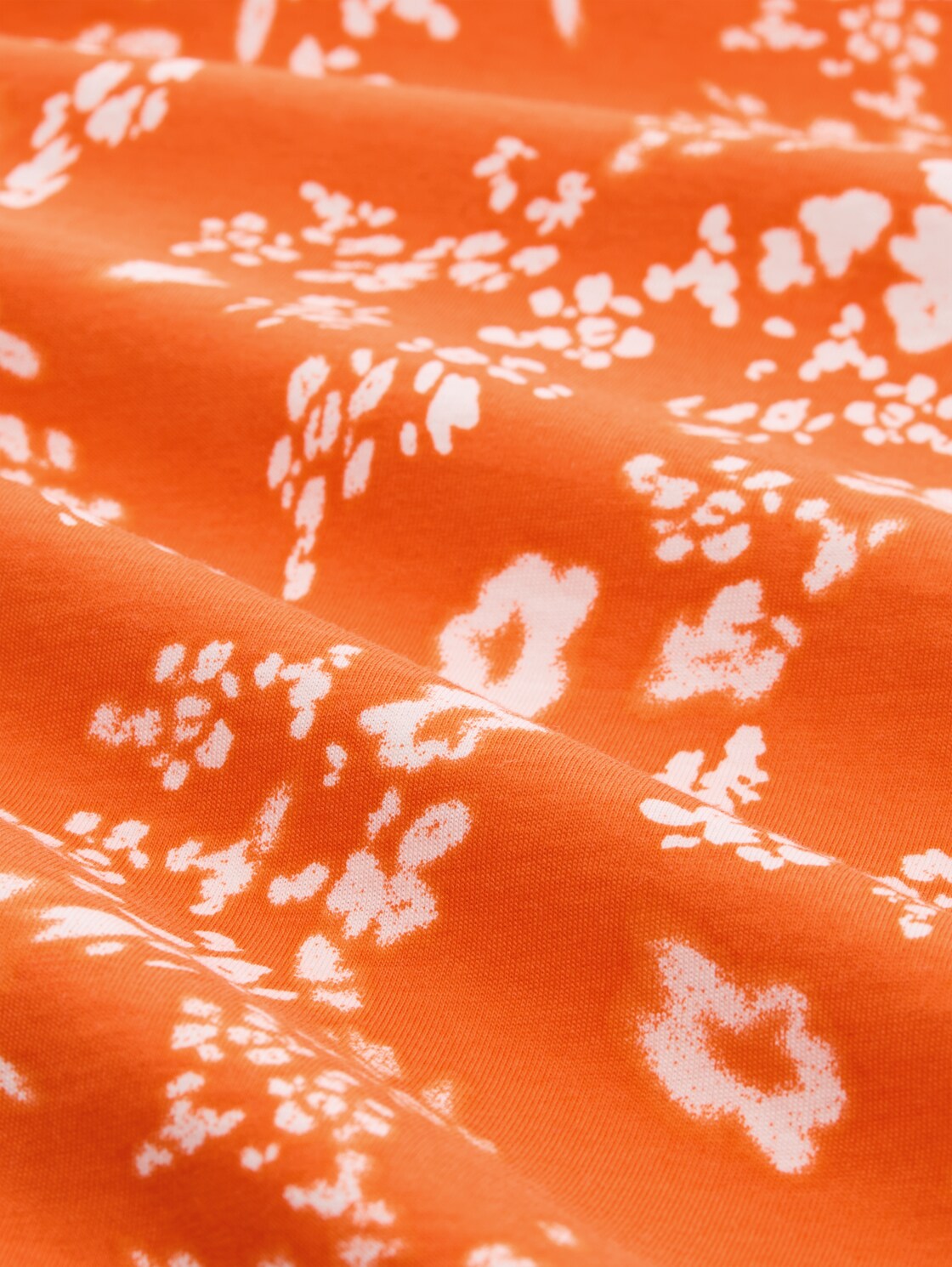 T-Shirt mit Knotendetail - red white flower print - Material-Ansicht