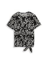 Ausgewählt, T-Shirt mit Knotendetail von Tom Tailor, schwarz