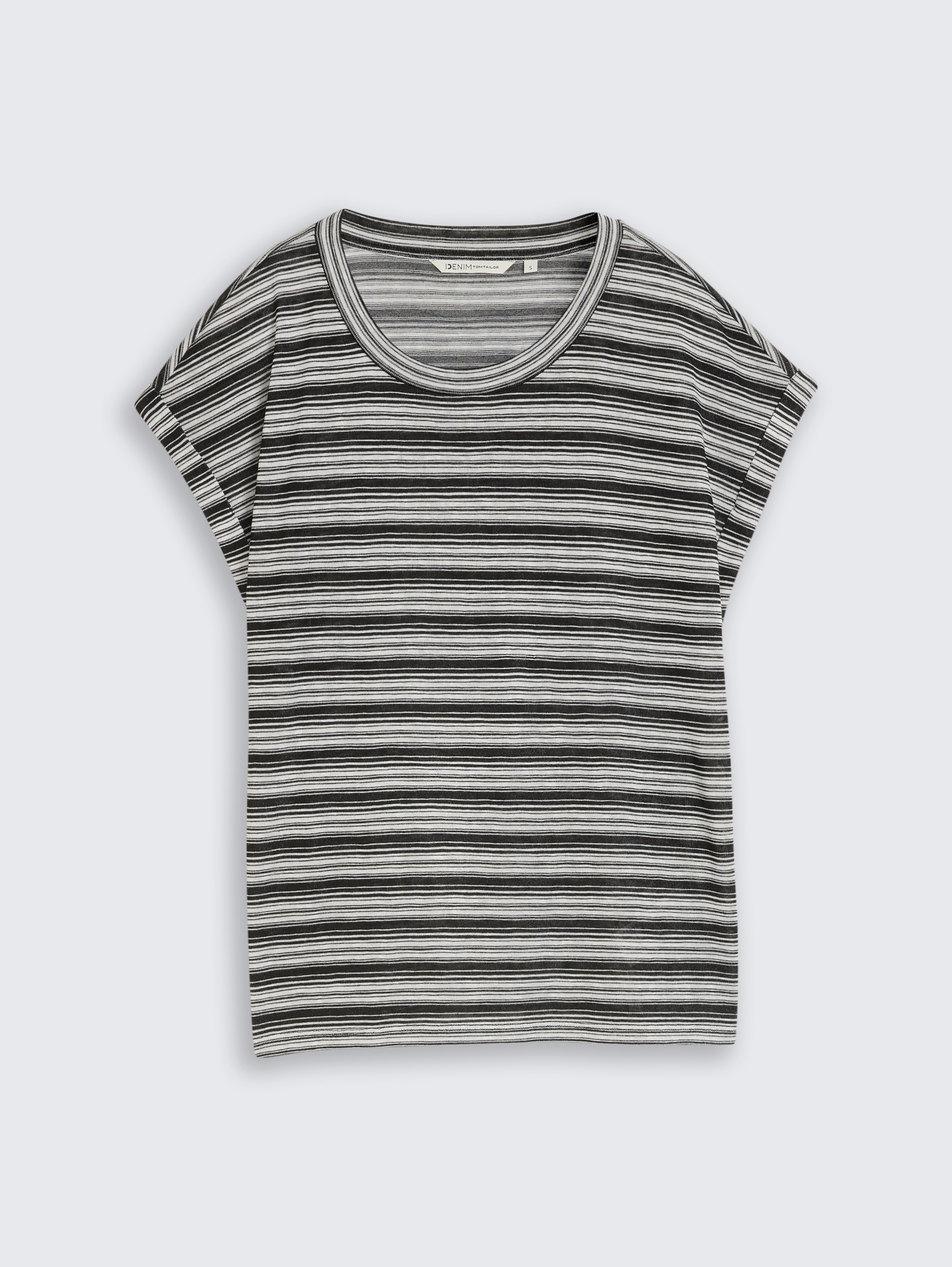 Striped T-shirt by Denim Female, black white gradient stripe