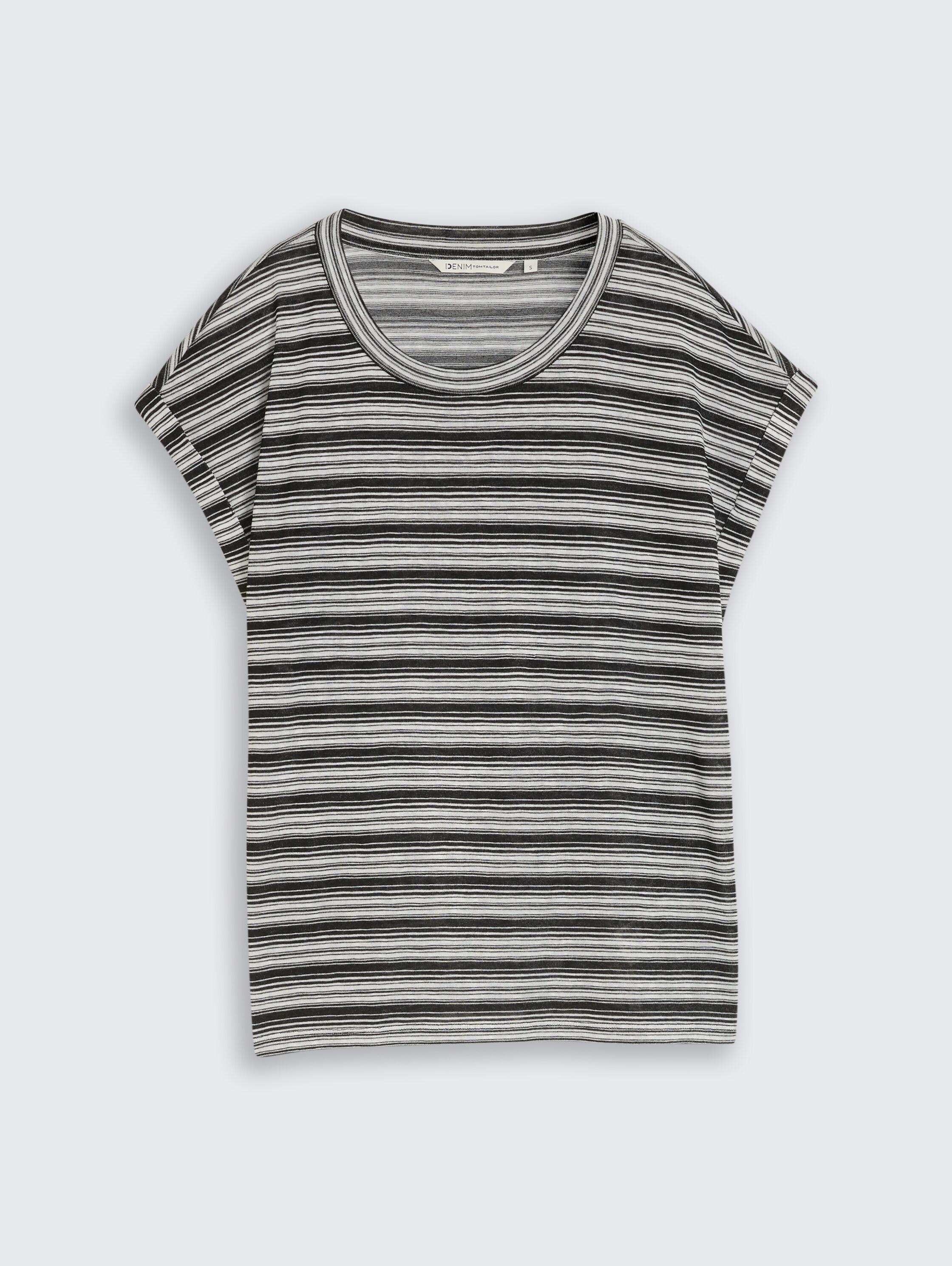 Striped T-shirt - black_white_gradient_stripe - 