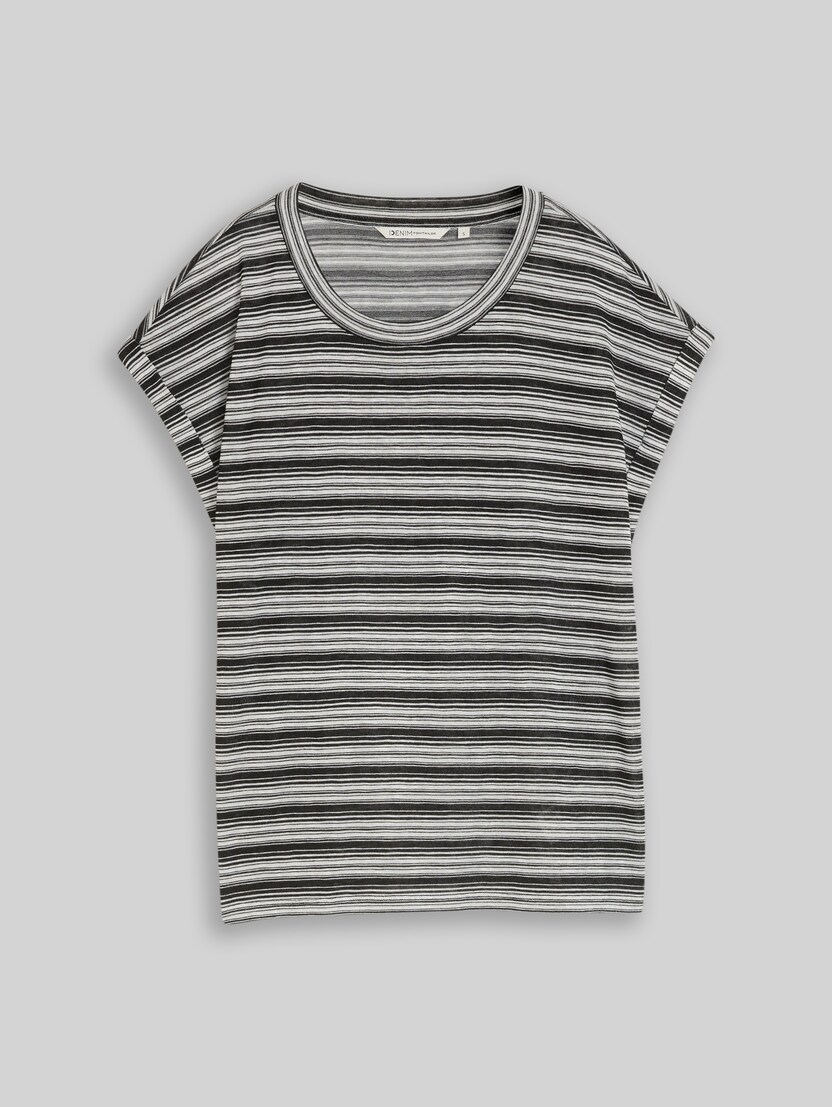 T-shirt à rayures par Denim Female, black white gradient stripe