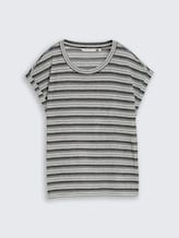 T-shirt met streepjespatroon - black white gradient stripe - Product vooraanzicht