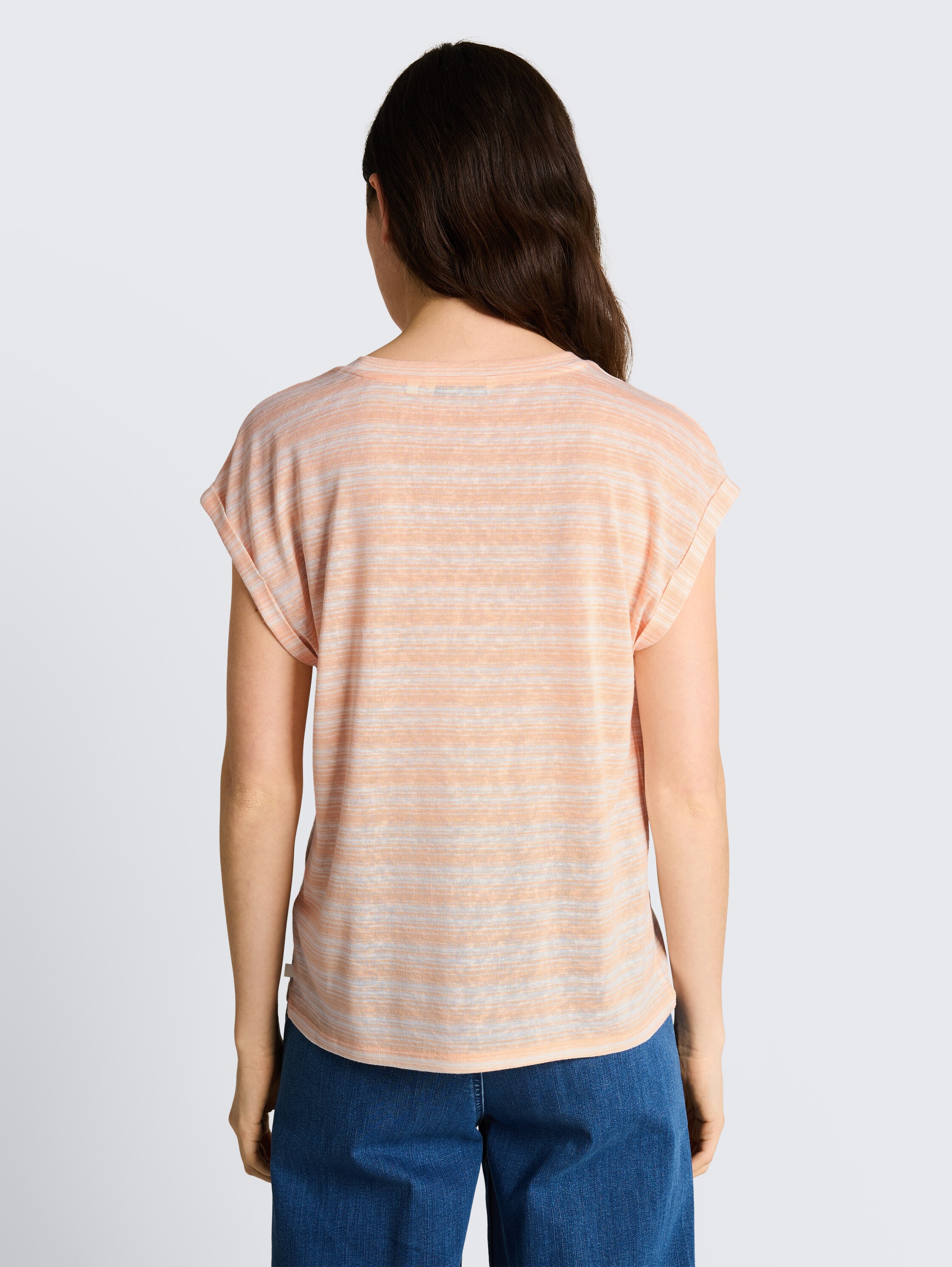 Striped T-shirt - apricot_white_gradient_stripe - 
