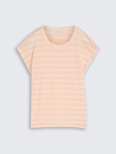 T-shirt met streepjespatroon - apricot white gradient stripe - Product vooraanzicht