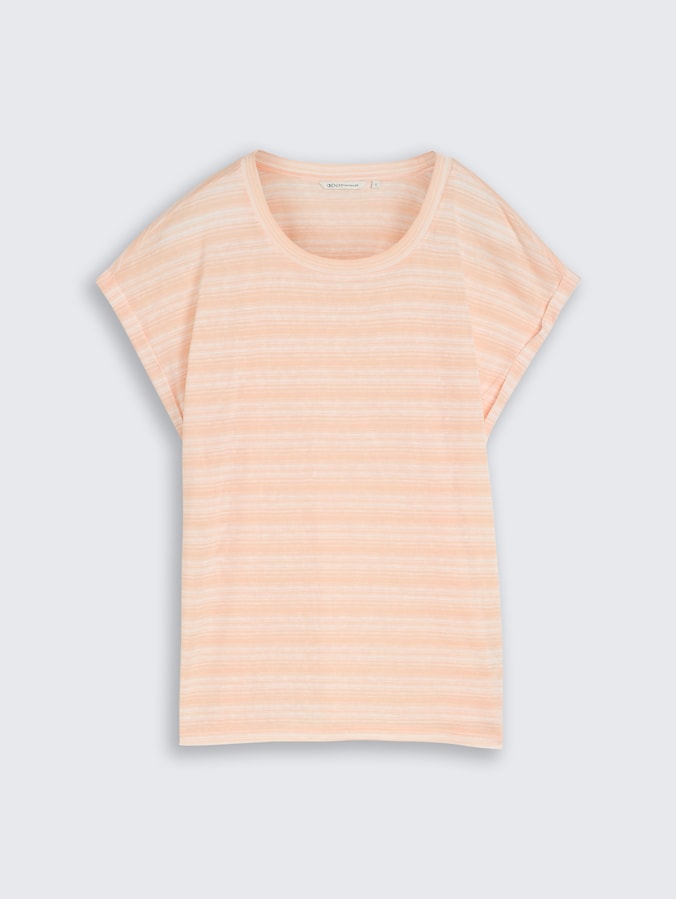T-Shirt mit Streifenmuster von Denim Female, apricot white gradient stripe