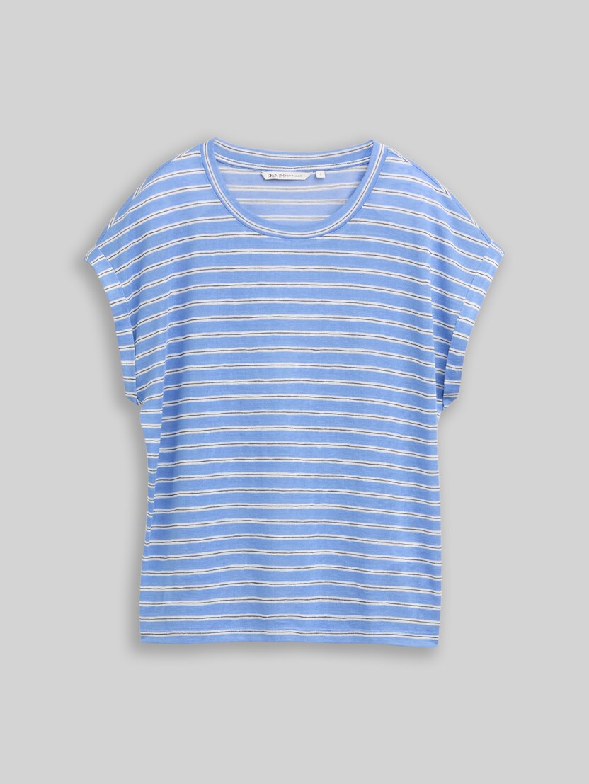 Striped T-shirt by Denim Female, blue white black stripe