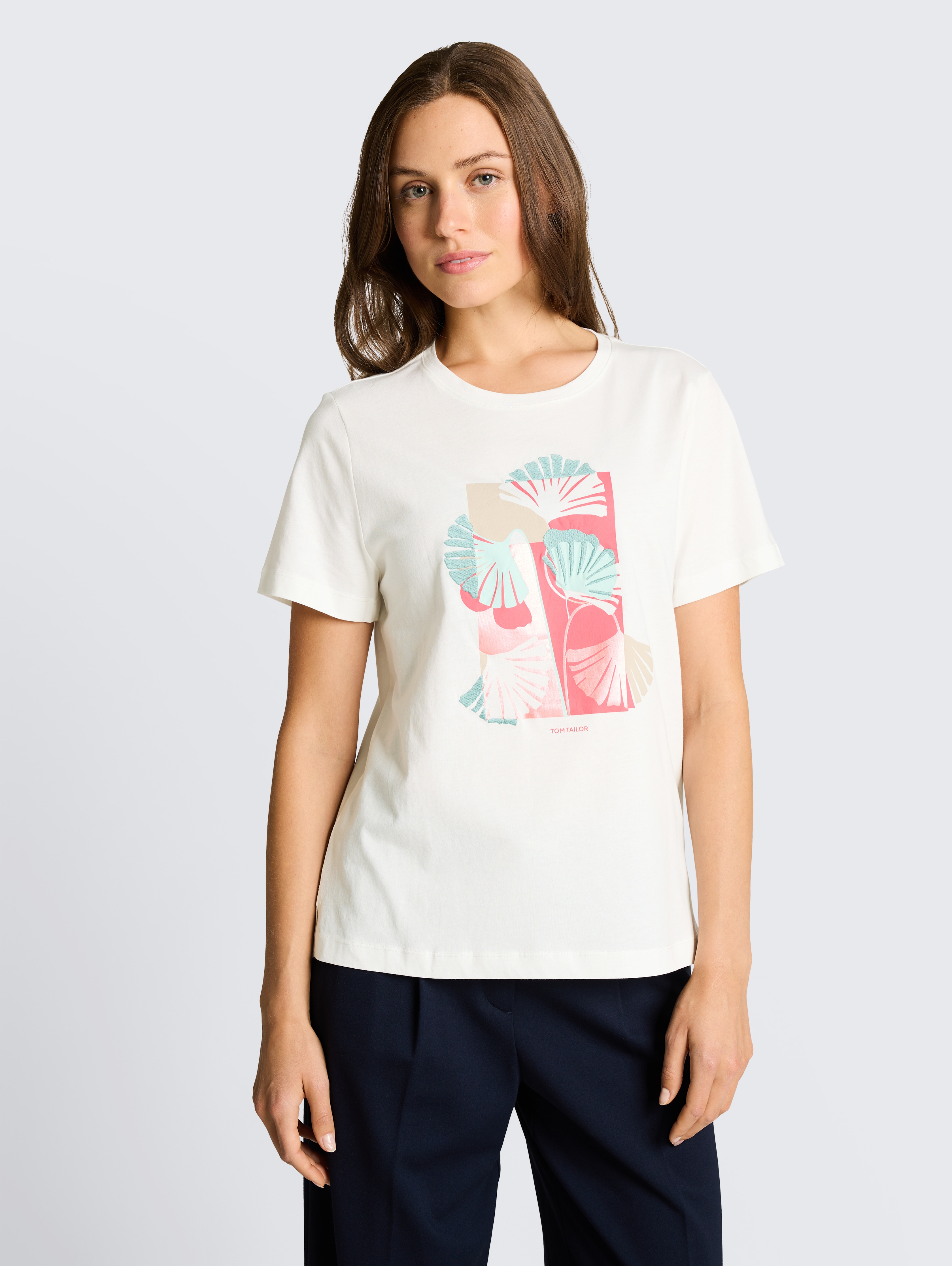 T-Shirt mit Print von Women, Whisper White