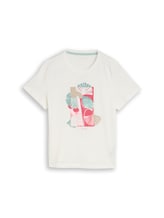Ausgewählt, T-Shirt mit Print von Tom Tailor, weiß