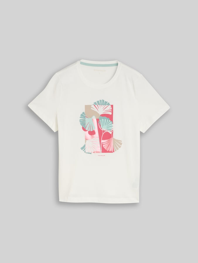 Printed T-shirt by Women, Whisper White