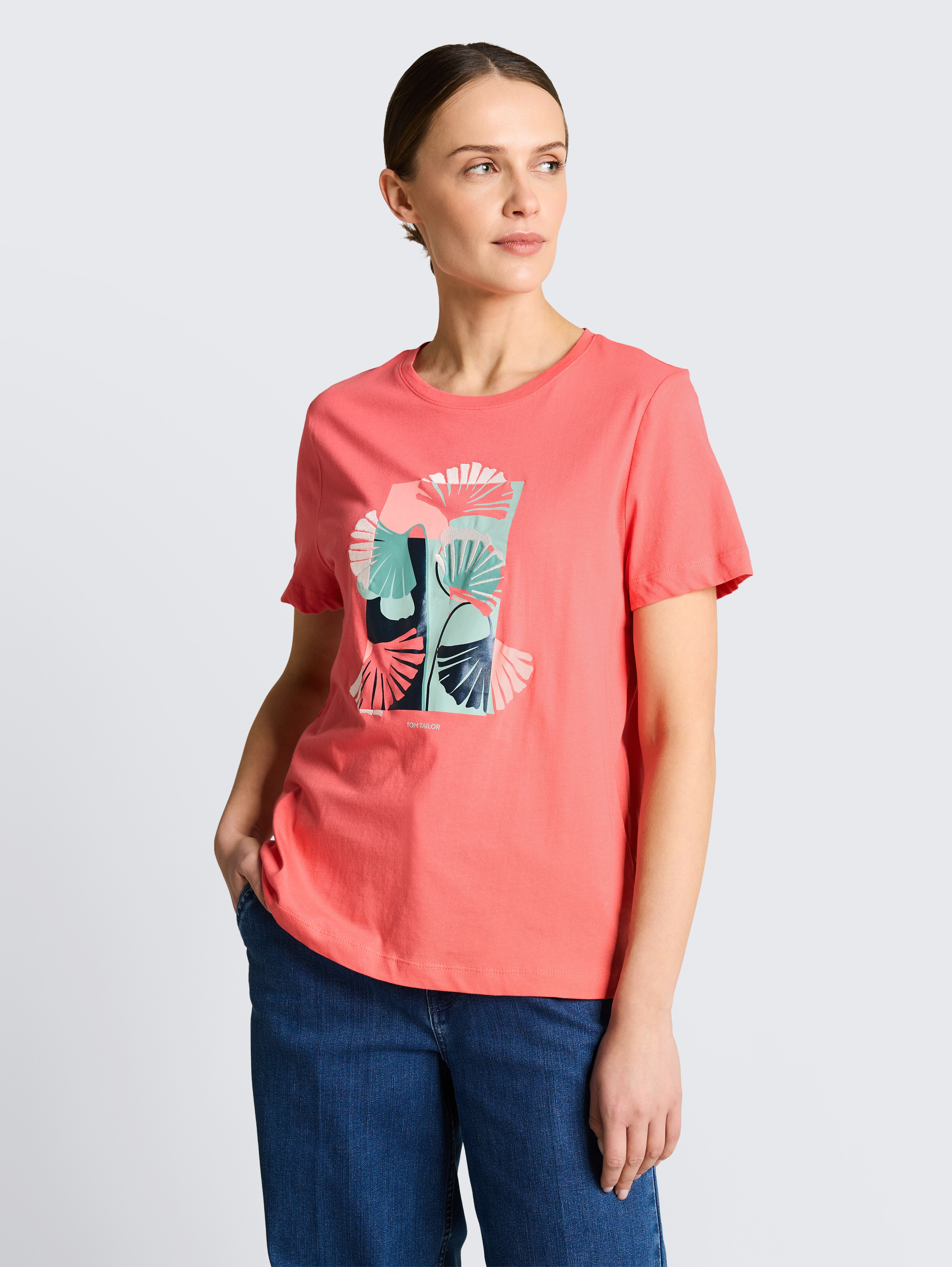 T-Shirt mit Print von Women, soft coral pink