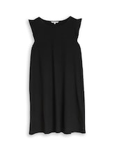 Ausgewählt, Crinkle Mini-Kleid mit Volantärmeln von Tom Tailor, schwarz