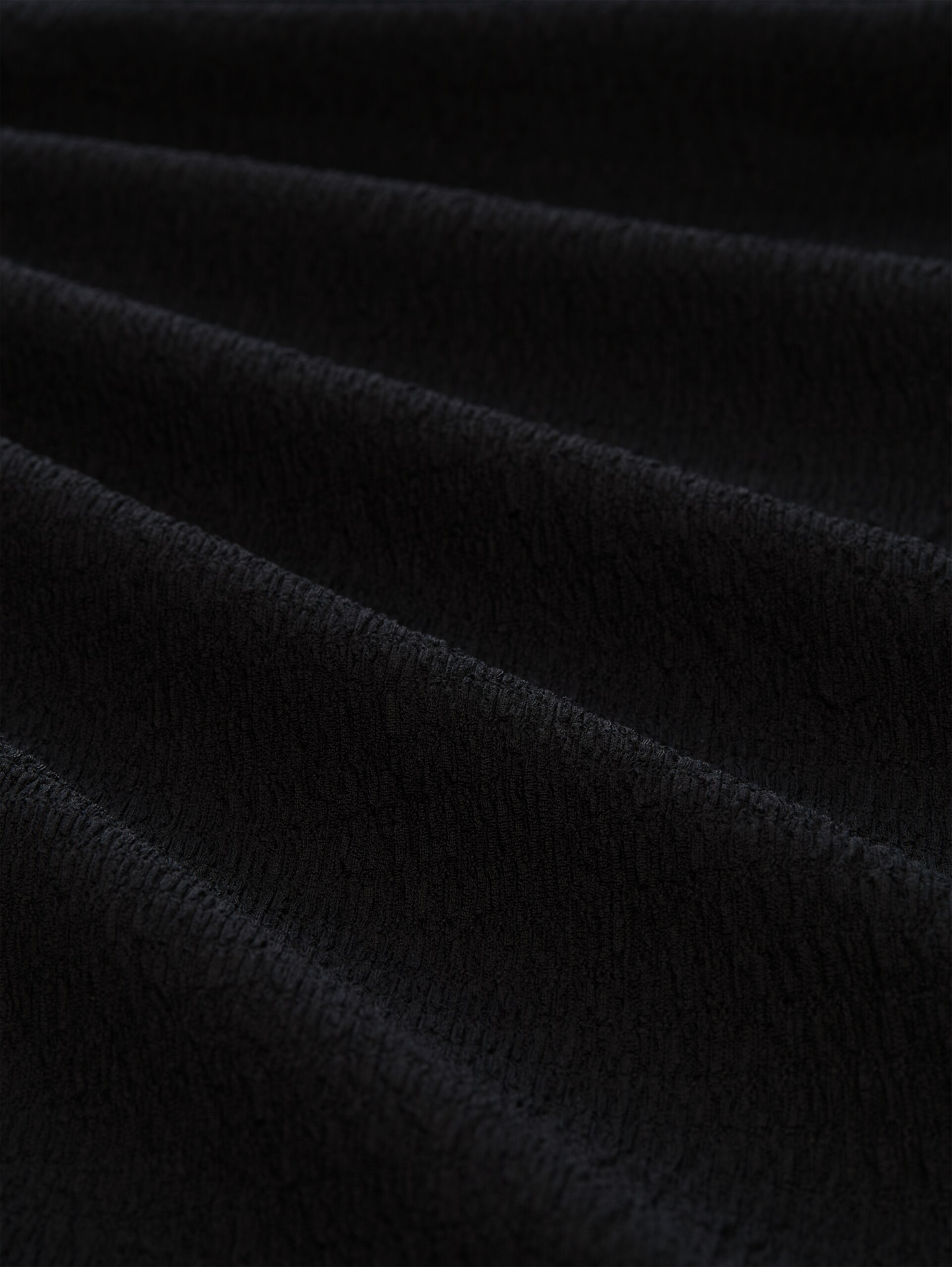 Crinkle mini-jurk met volantmouwen - deep black - Materiaalweergave