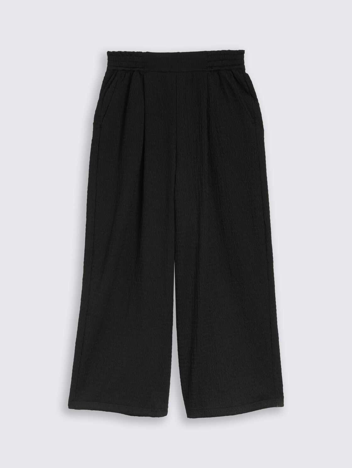 Crinkle Culottes - deep black - Front product view