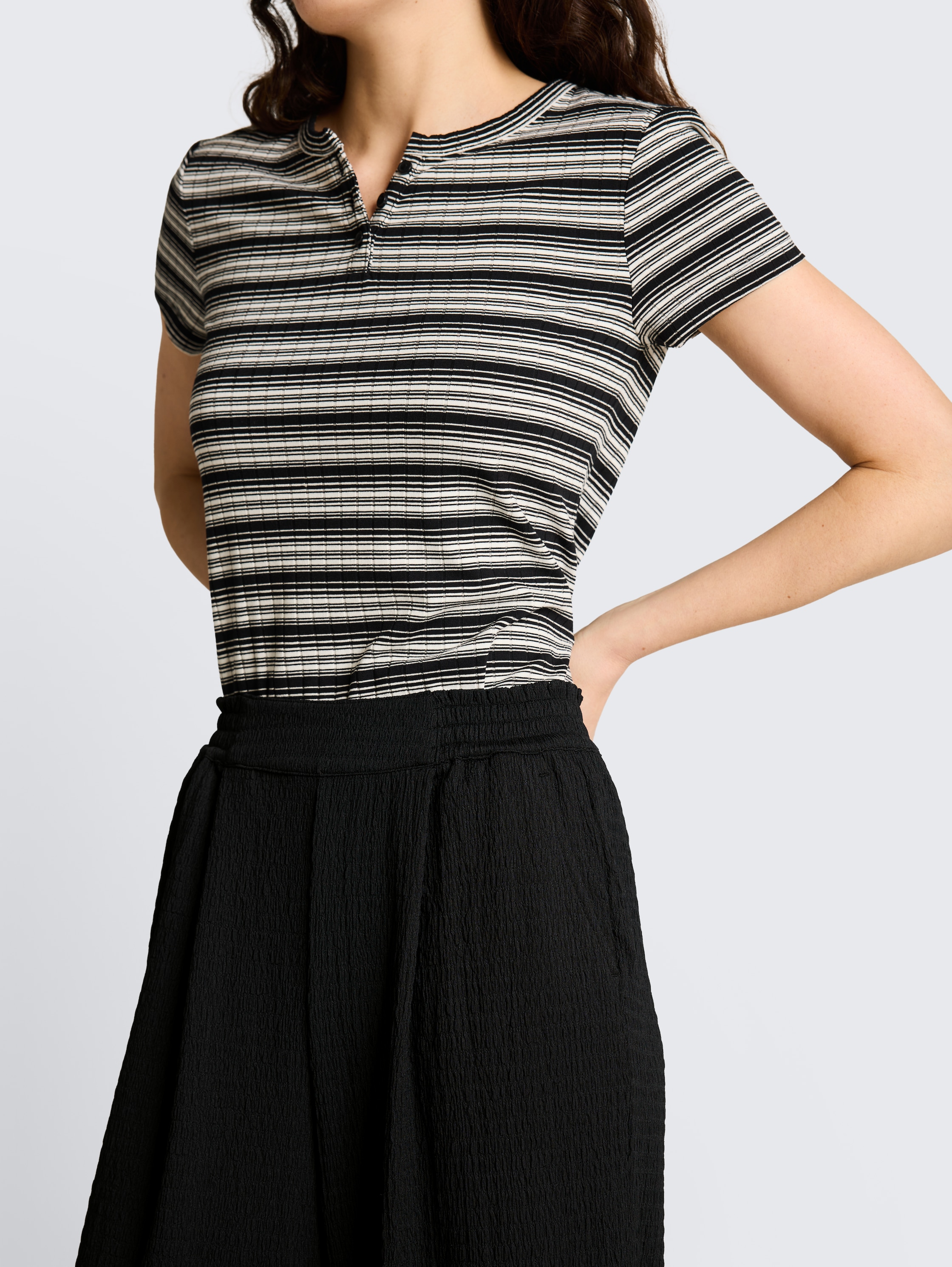 Crinkle culotte trousers - deep_black_1 - 