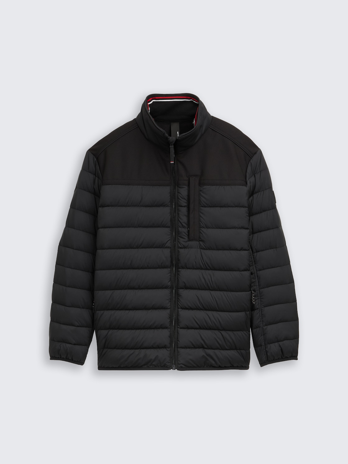 Plus Size - Hybrid Steppweste mit Stehkragen - Black - Vorder-Produkt-Ansicht