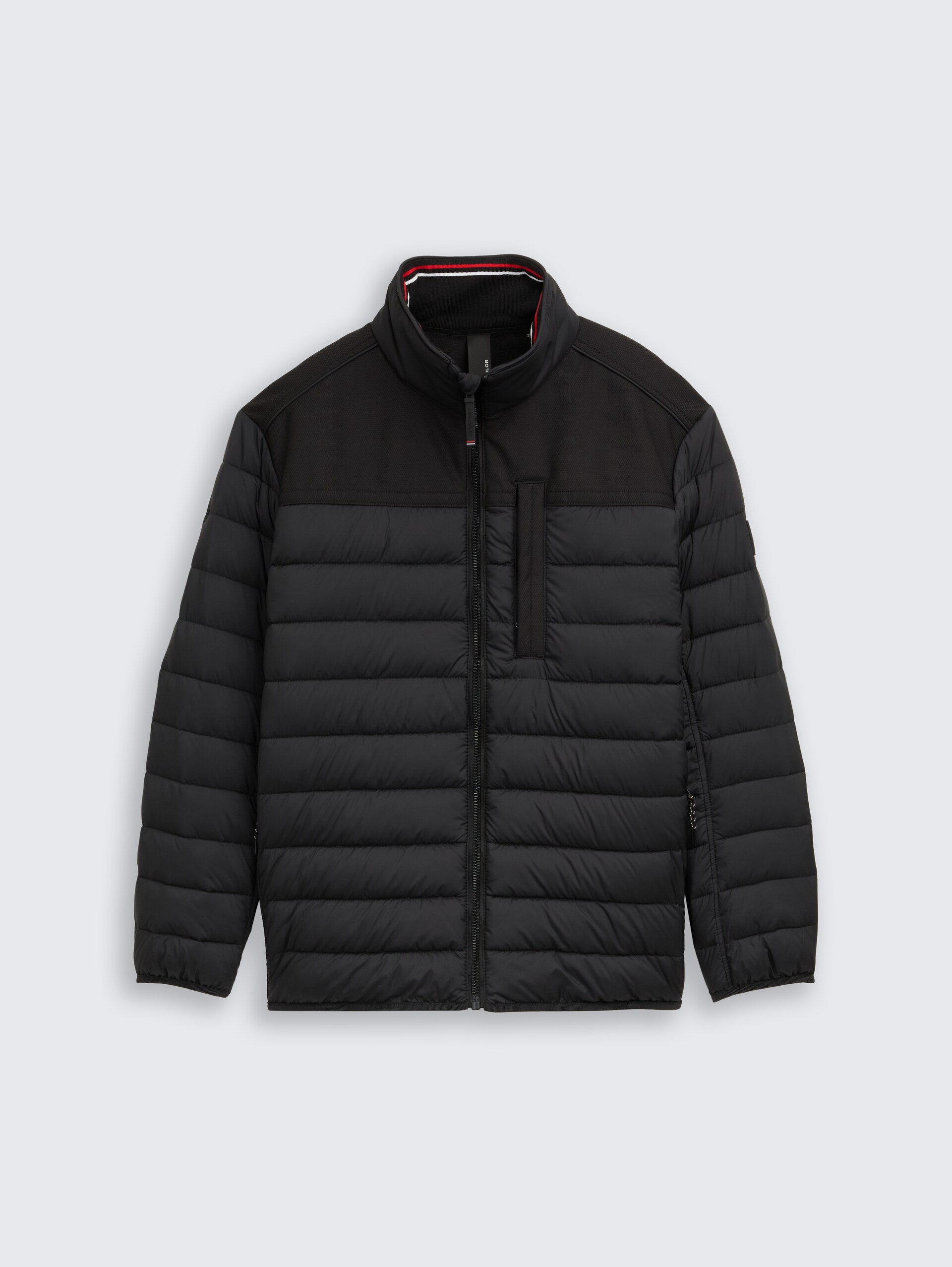 Plus Size - Hybrid Steppweste mit Stehkragen - Black - Vorder-Produkt-Ansicht
